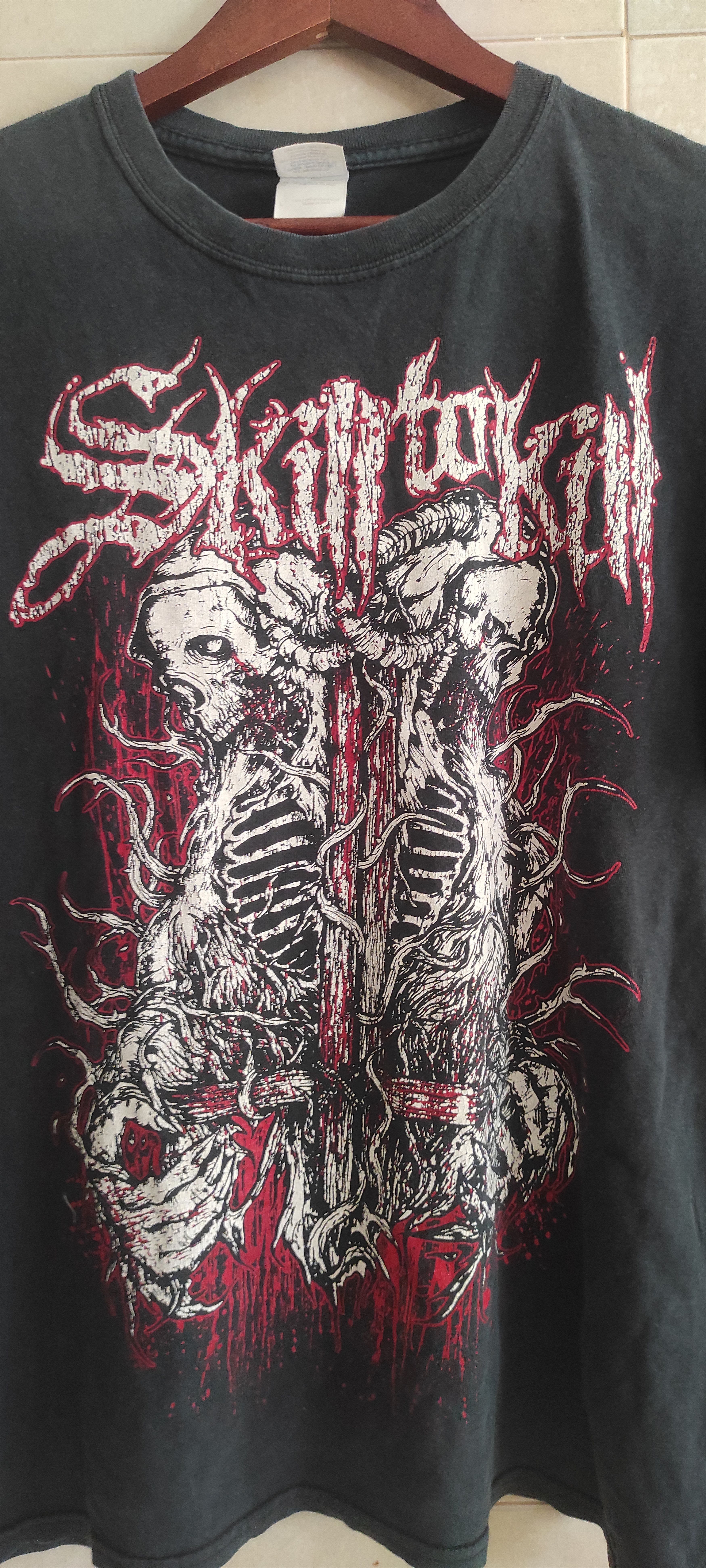 Gildan × Vintage VTG Gildan Graphic Skull Skeleton T shirt Skill To Kill Size US L / EU 52-54 / 3 - 2 Thumbnail