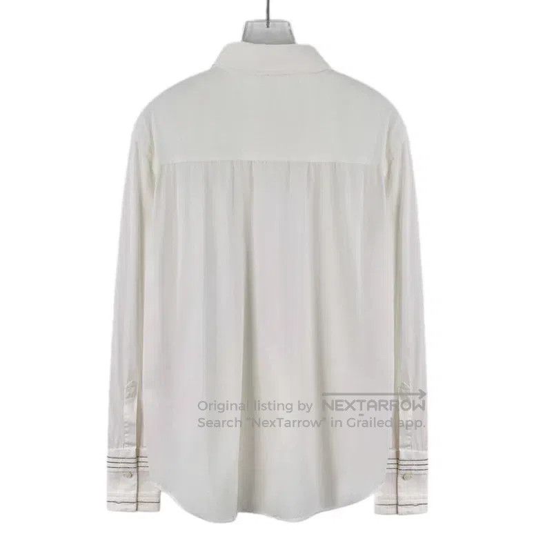 Brunello Cucinelli Brunello Cucinelli White cotton collar long-sleeve shirt Size S / US 4 / IT 40 - 2 Thumbnail