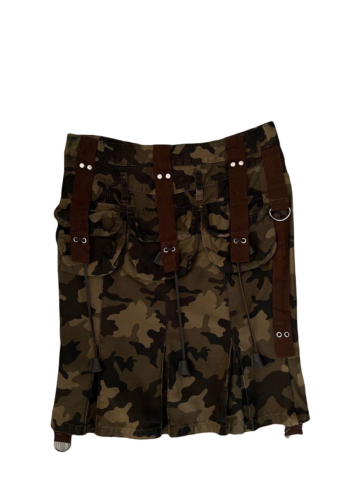 Japanese Brand Camo print flap pocket cargo mini skirt 🔋🖤 Size 25" / US 0 / IT 36 - 4 Thumbnail