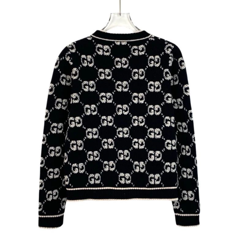 Gucci Gucci Black old-fashioned full-print knitted cardigan jacke Size US S / EU 44-46 / 1 - 2 Thumbnail