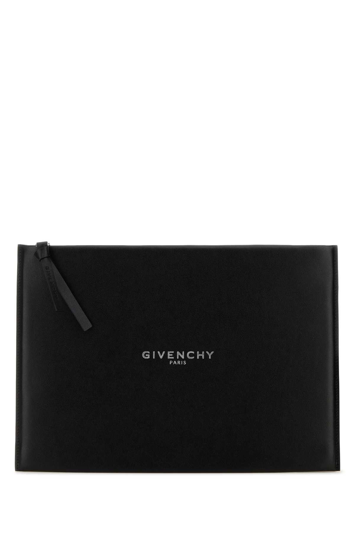 Givenchy Black Leather Large Antigona Stamped Clutch Size ONE SIZE - 1 Thumbnail