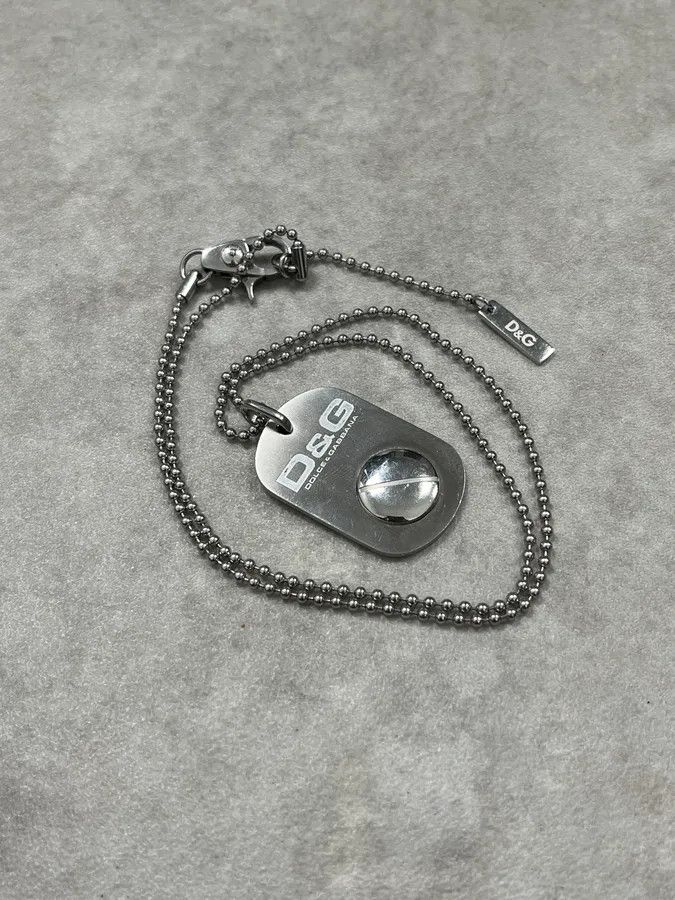 Dolce & Gabbana 2000s Dolce & Gabbana Grey Dog Tag Necklace Size ONE SIZE - 4 Thumbnail