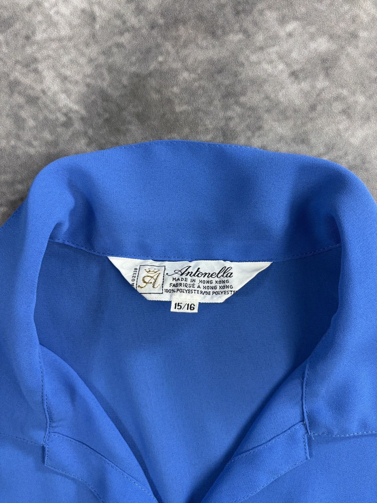 Vintage 1980s Vintage Shortsleeve Shirt Buttonup Acetate Viscose 16 Size XL / US 12-14 / IT 48-50 - 3 Thumbnail