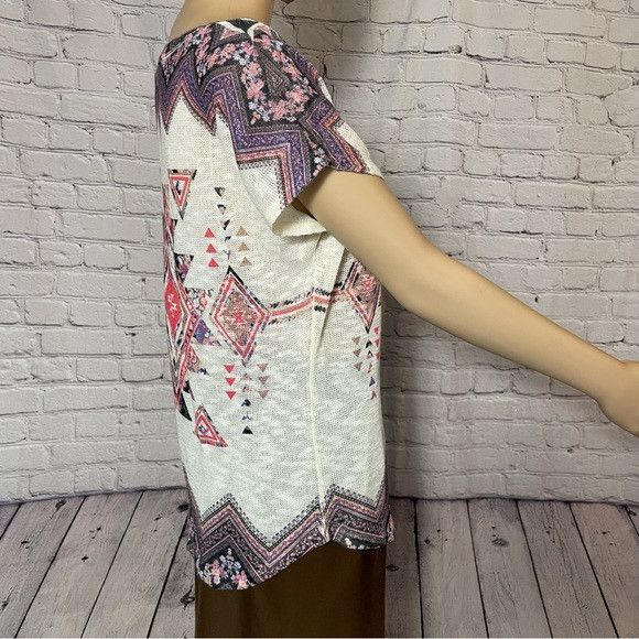Other New Gaze Aztec Print Knit Short Sleeve Top Size L Size L / US 10 / IT 46 - 2 Thumbnail