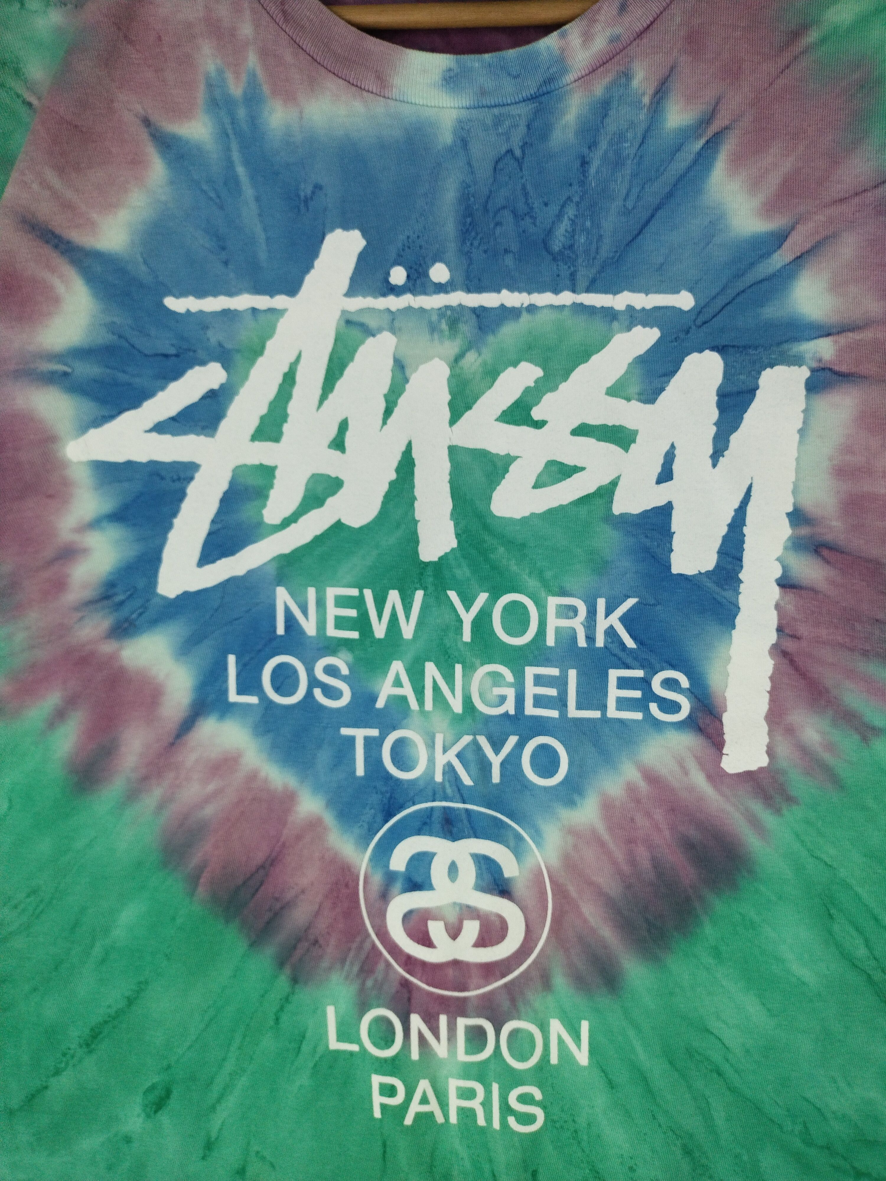 Stussy × Vintage Vintage Stussy Tour Tie Dye Shirt Tee Size US M / EU 48-50 / 2 - 2 Thumbnail