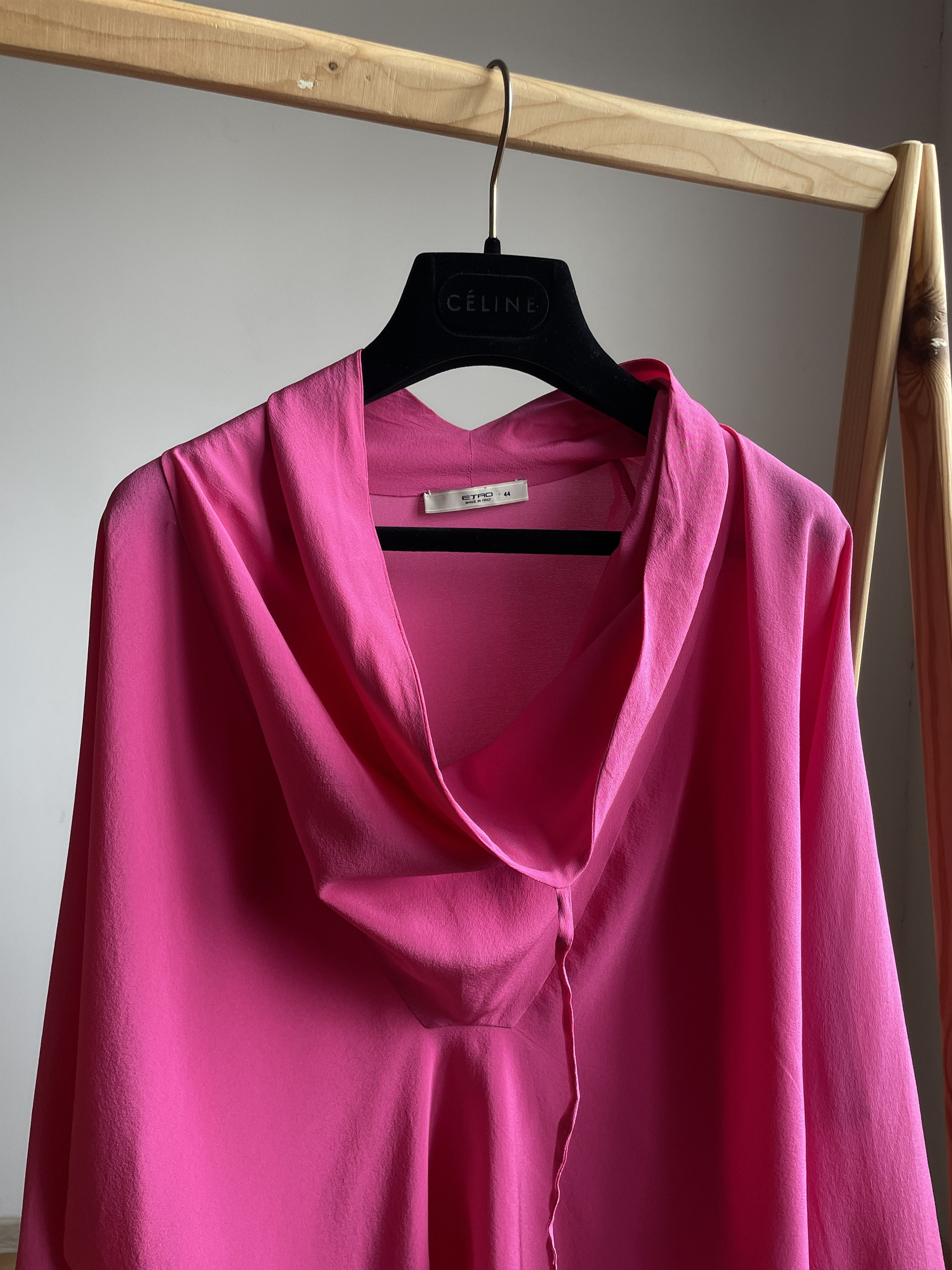 Etro Etro Waterfall Neck Silk Long Sleeve Blouse Size IT 44 Size M / US 6-8 / IT 42-44 - 4 Thumbnail