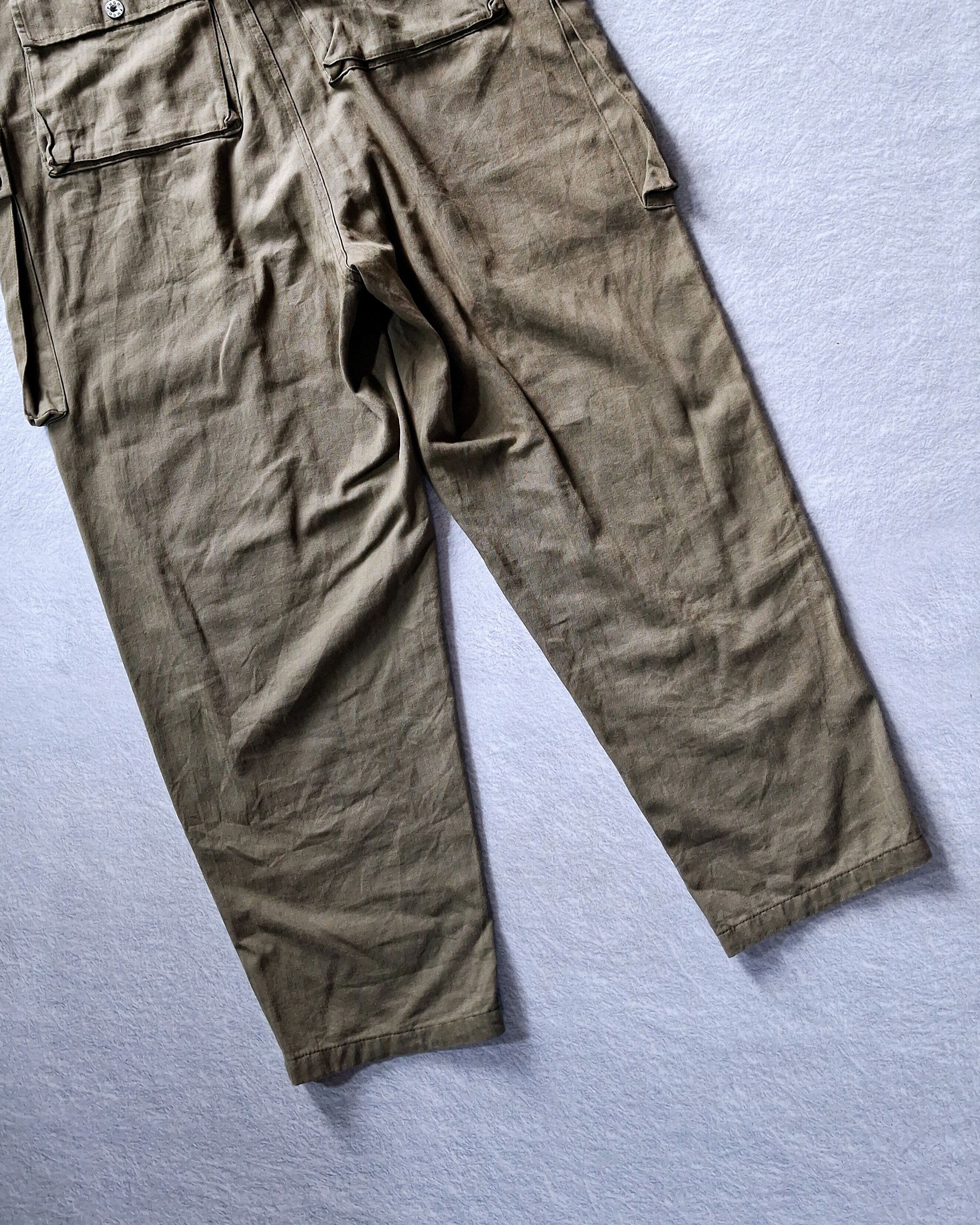 Japanese Brand PMGO HERRINGBONE TWILL HBT OLIVE GREEN DECK OVERALL Size US 43 - 13 Thumbnail
