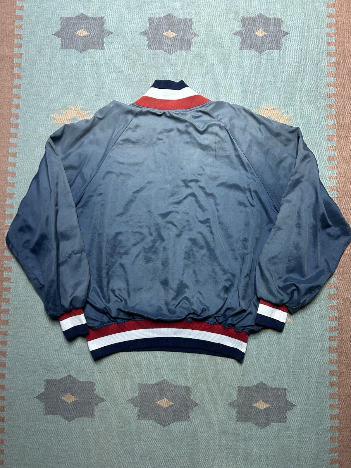 Vintage Vtg 80s satin bomber jacket nylon 1/2 zip blank lined 3XL Size US XXL / EU 58 / 5 - 6 Thumbnail