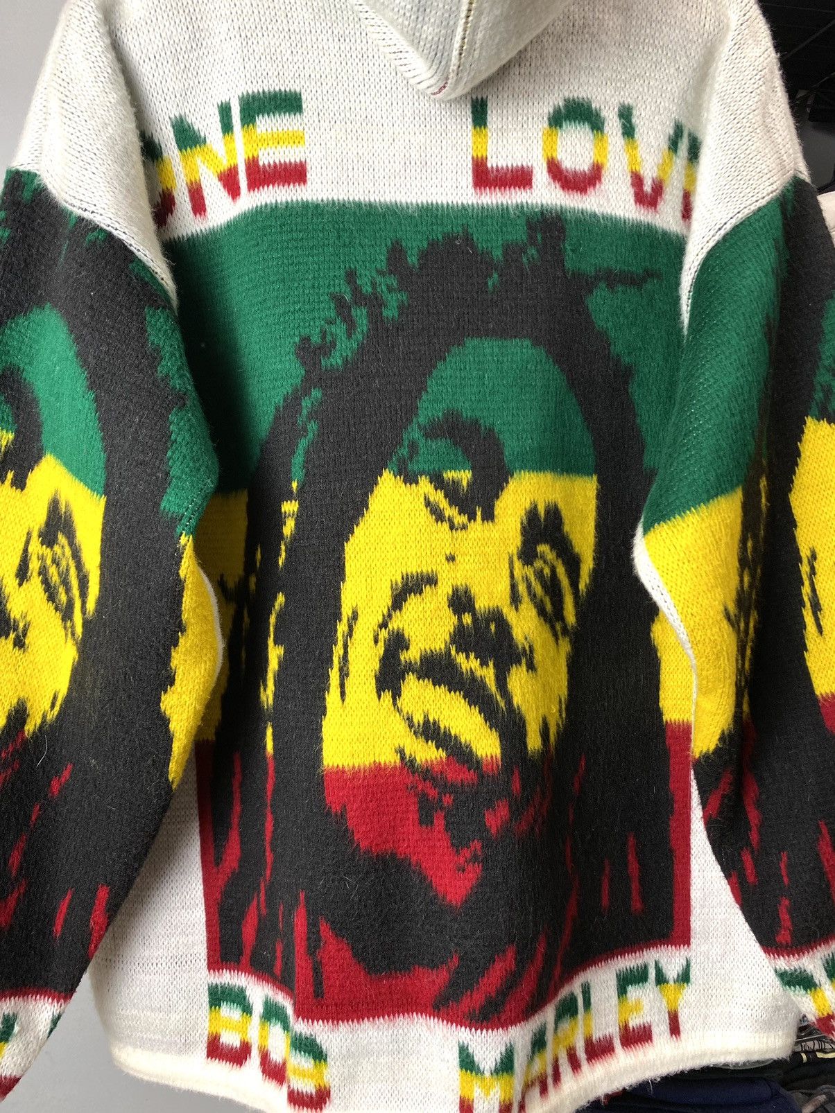 Bob Marley 💥Rare! Vintage Bob Marley Full Knit Heavy Hoodie Jacket Size US L / EU 52-54 / 3 - 17 Thumbnail