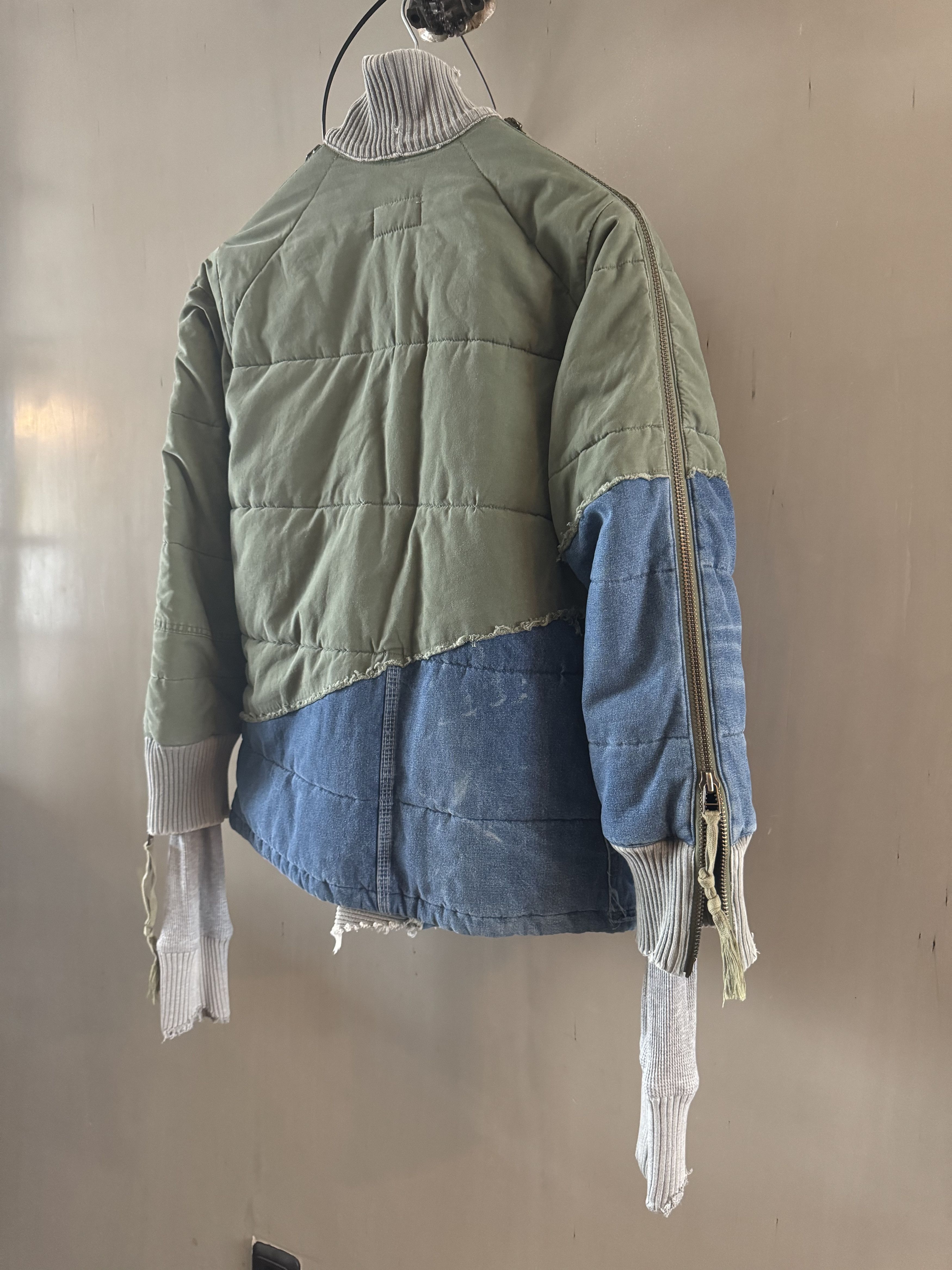Greg Lauren ICONIC 50/50 ARMY DENIM PUFFER KIMONO Size US L / EU 52-54 / 3 - 5 Thumbnail