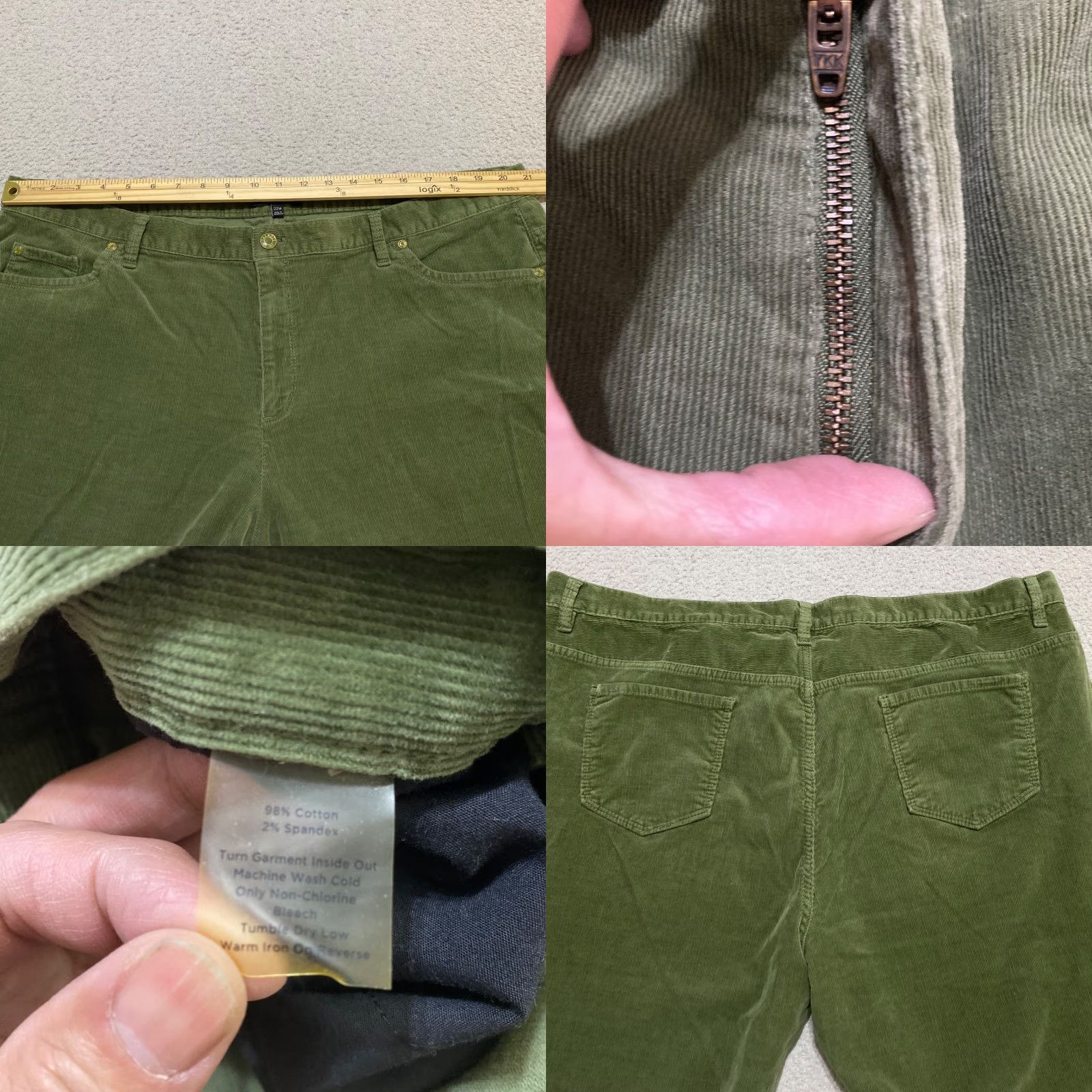 Talbots Talbots Jeans 22W Plus Green Corduroy Bootcut High Rise Medium Wash Jeans Womens 22W Plus Green Corduroy Bootcut High Rise Medium Wash Size 40" / US 18 - 8 Thumbnail
