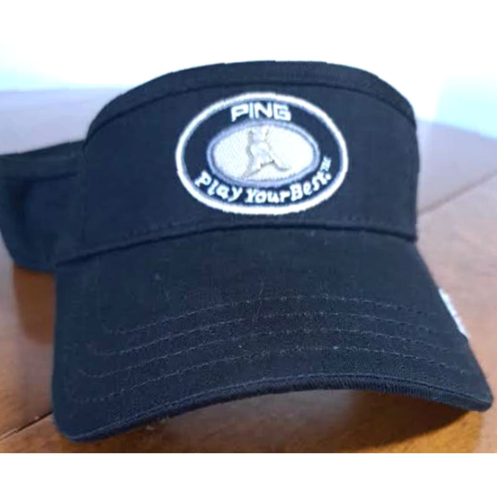 Vintage Ping Golf Visor Hat Black Adjustable Strap Men Canvas Visor Adjustable Strap Golf Cap Mens Size ONE SIZE - 2 Thumbnail