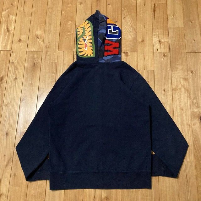 Bape BAPE Blue camo x navy shark full zip hoodie a bathing ape Size US L / EU 52-54 / 3 - 3 Thumbnail