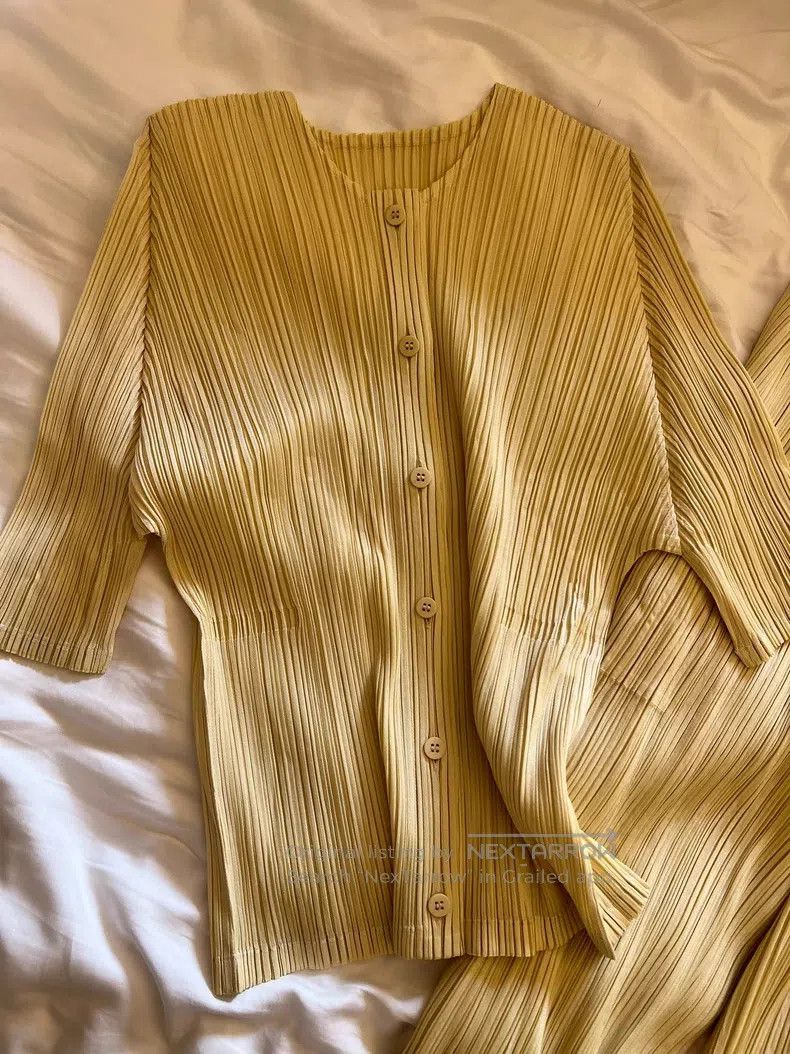 Issey Miyake Issey Miyake Cream Yellow Trousers Size 25" / US 0 / IT 36 - 7 Thumbnail