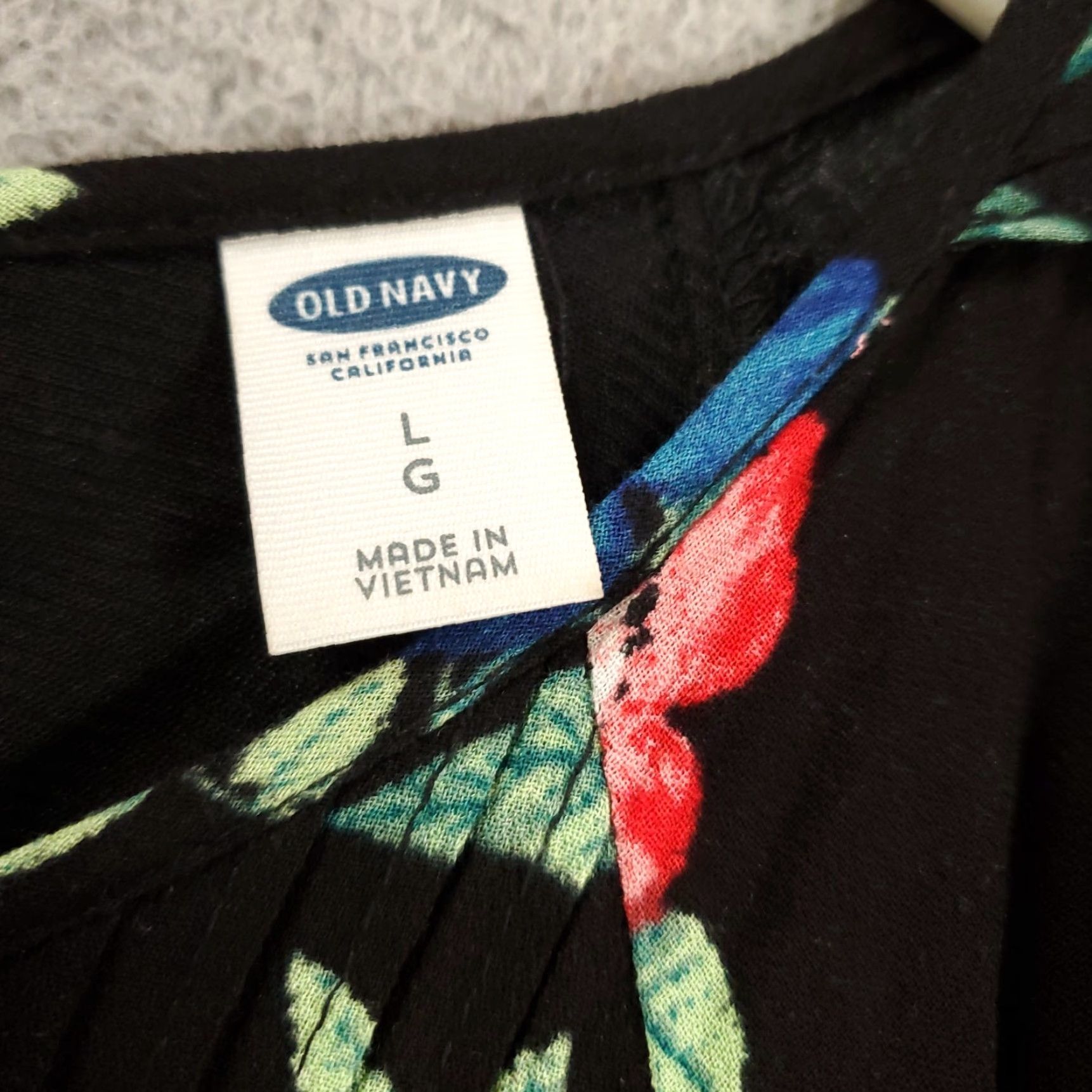 Old Navy Old Navy Dress Womens Large Black Floral Cold Shoulder Sleeve Knee Length A-Line Shift dress Size L / US 10 / IT 46 - 7 Thumbnail