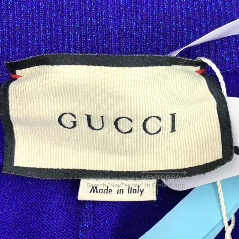 Gucci Gucci Size S Dark blue side stripe fine glitter cotton leg Size US 29 - 6 Thumbnail