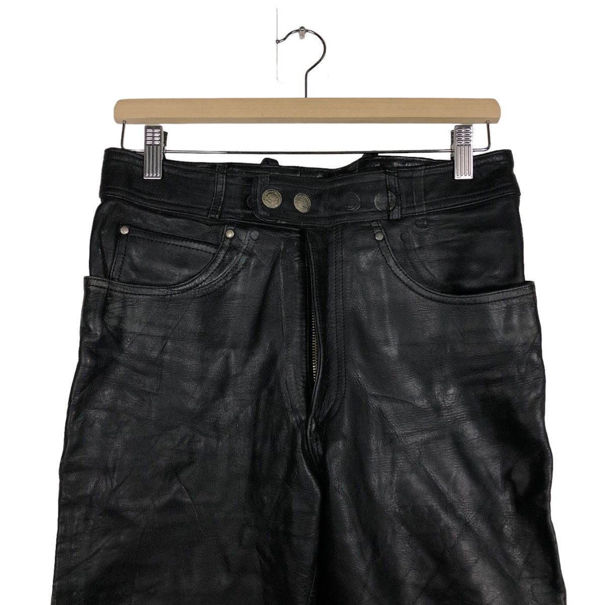 Genuine Leather 🔥Rare Vintage 70’s Genuine Leather Pants Harley Davidson Size US 30 / EU 46 - 3 Thumbnail