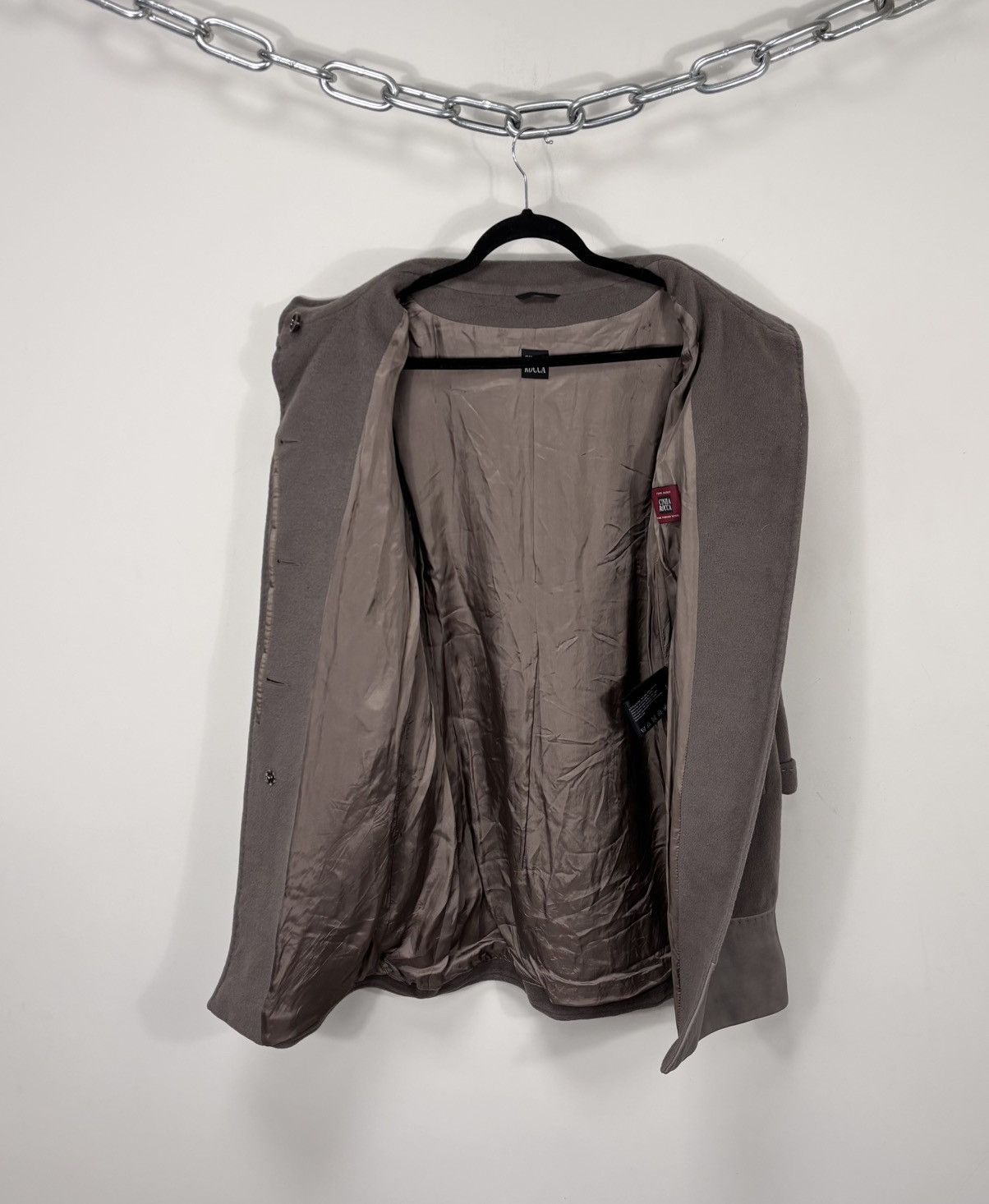 Cinzia Rocca Cinzia Rocca Women’s Taupe Virgin Wool Coat Stand Collar Size M / US 6-8 / IT 42-44 - 12 Thumbnail