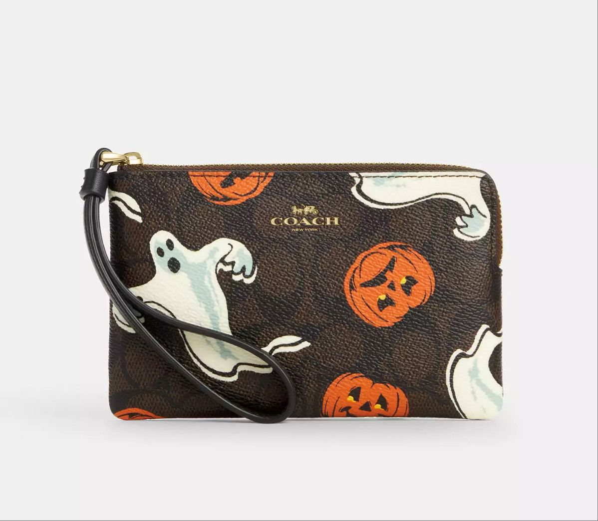 Coach Corner Zip Wristlet In Signature Canvas With Halloween CCL21 Size ONE SIZE - 7 Thumbnail