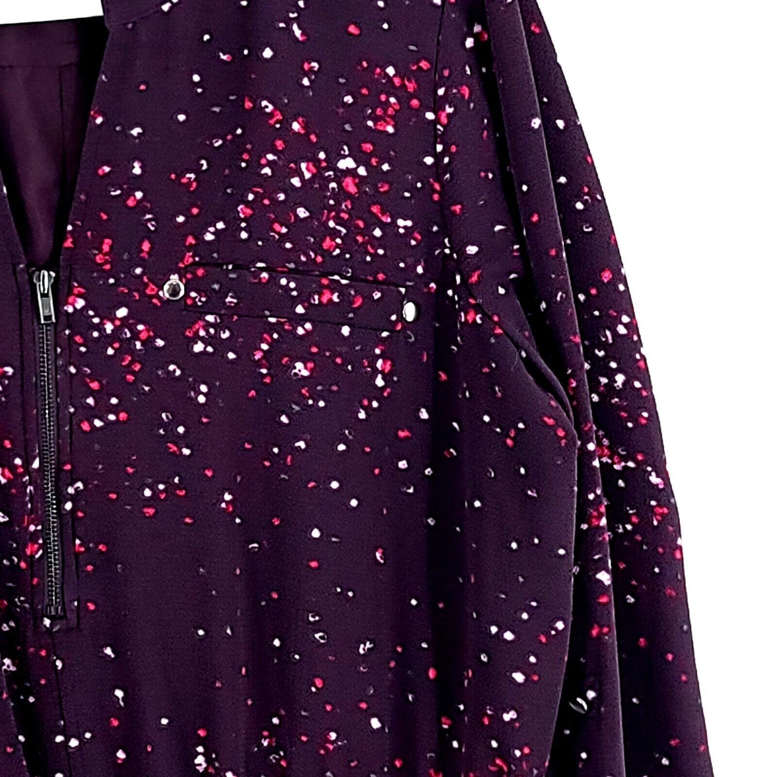 Apt. 9 Apt 9 Purple Dot Front 1/4 Zip Long Sleeve Long Dress Large Size L / US 10 / IT 46 - 4 Thumbnail