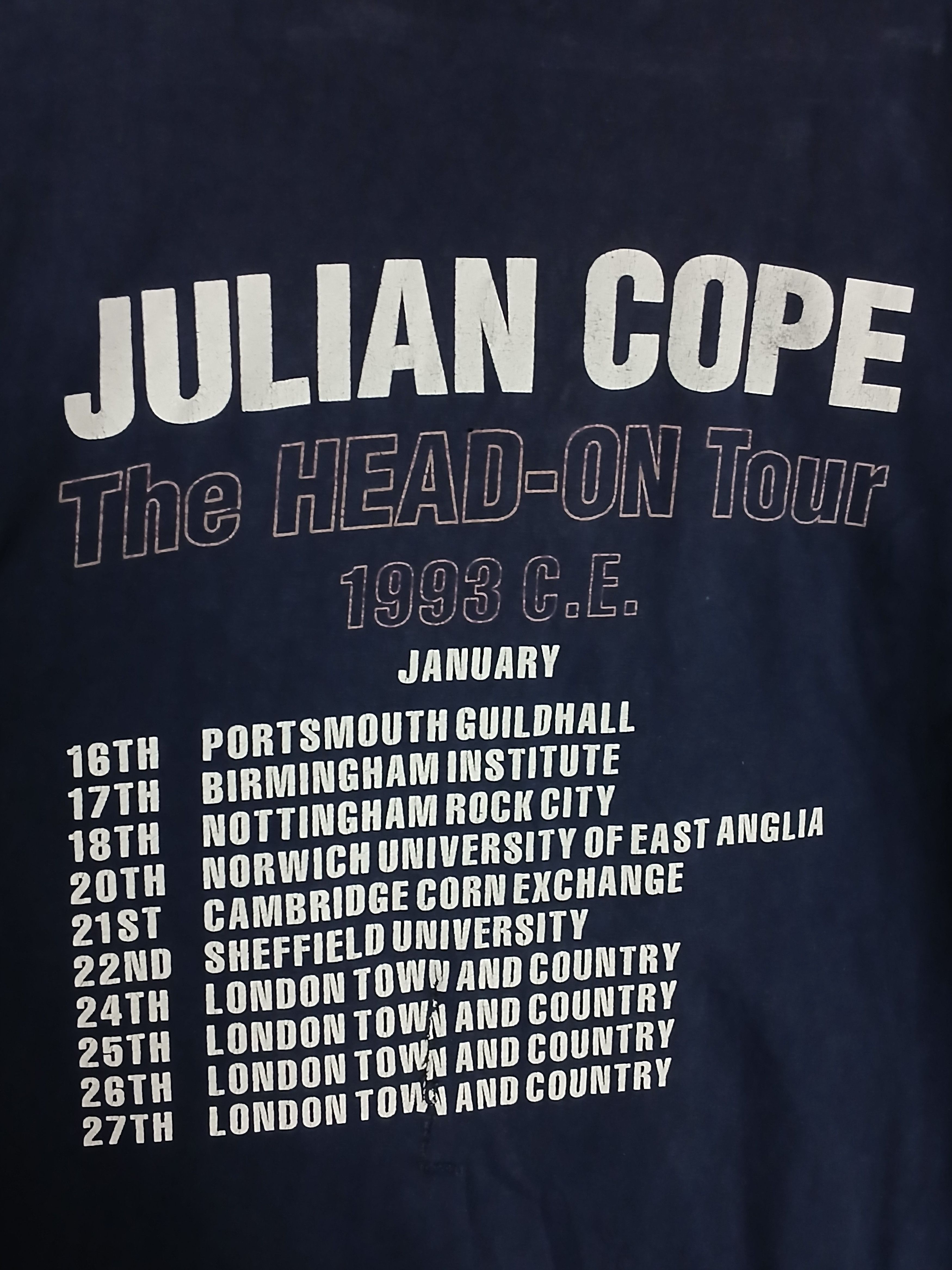 Band Tees × Vintage Vintage 1993 Julian Cope The Head-On Tour T-Shirt Size US XL / EU 56 / 4 - 4 Thumbnail