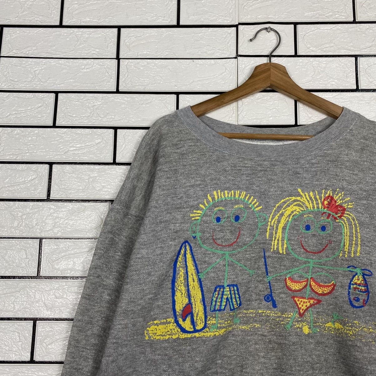 Vintage 🔥 HEALTHKNIT VINTAGE SWEATSHIRT BEACH KIDS GRAPHIC CREWNECK Size US L / EU 52-54 / 3 - 7 Thumbnail