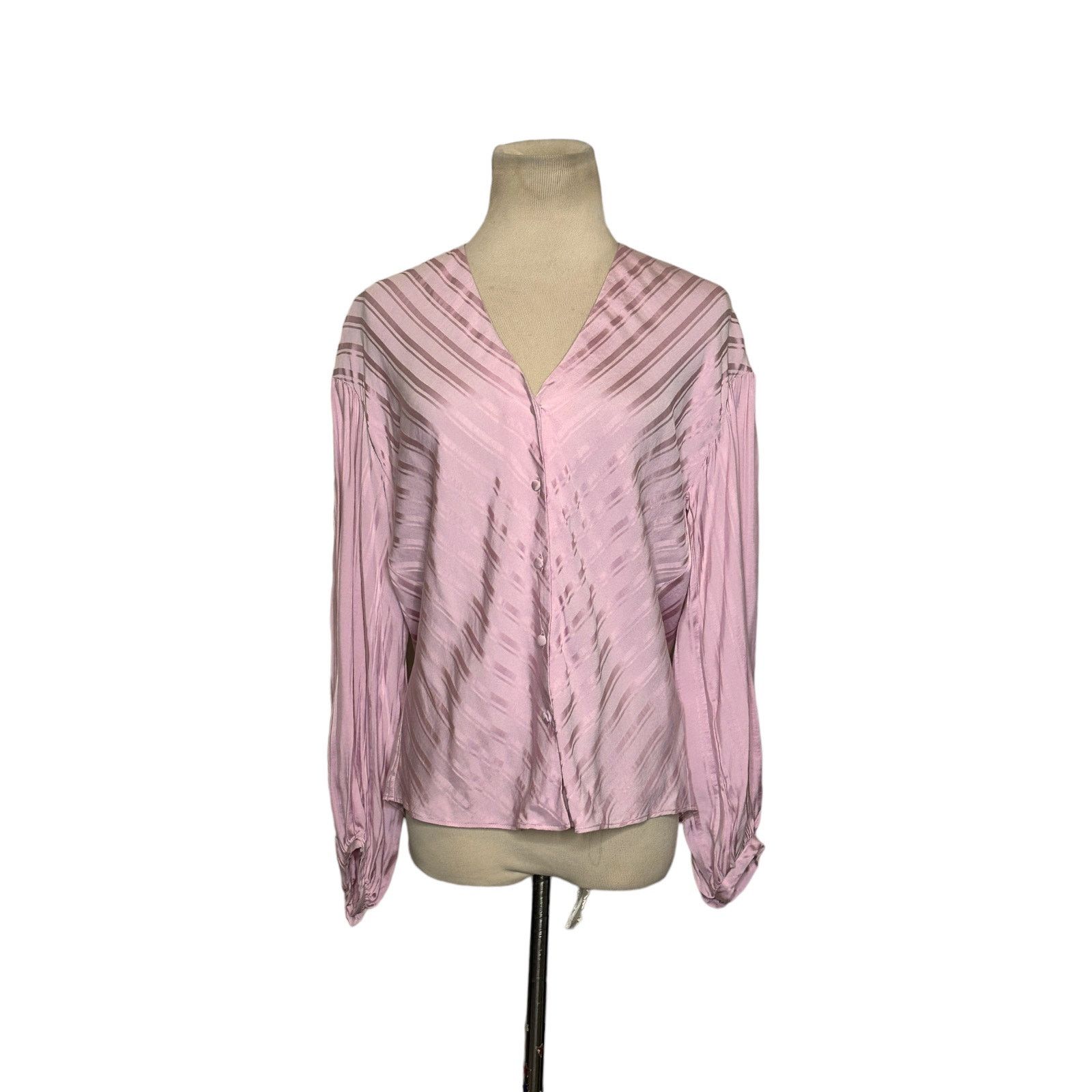 Joie Joie Pink Cadmar Satin Button Long Sleeves Blouse size XXS Size XXS / US 00 / IT 34 - 7 Thumbnail