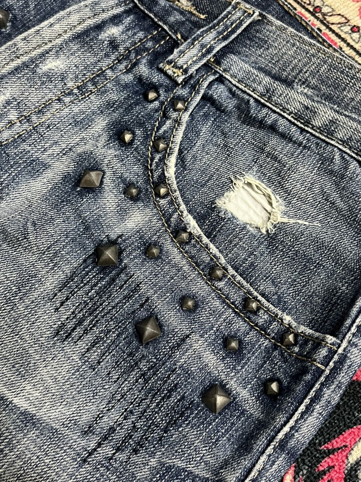 Who Decides War Warren Webber Studded Pocket Antelope Patches Blue Jeans Size US 28 / EU 44 - 6 Thumbnail