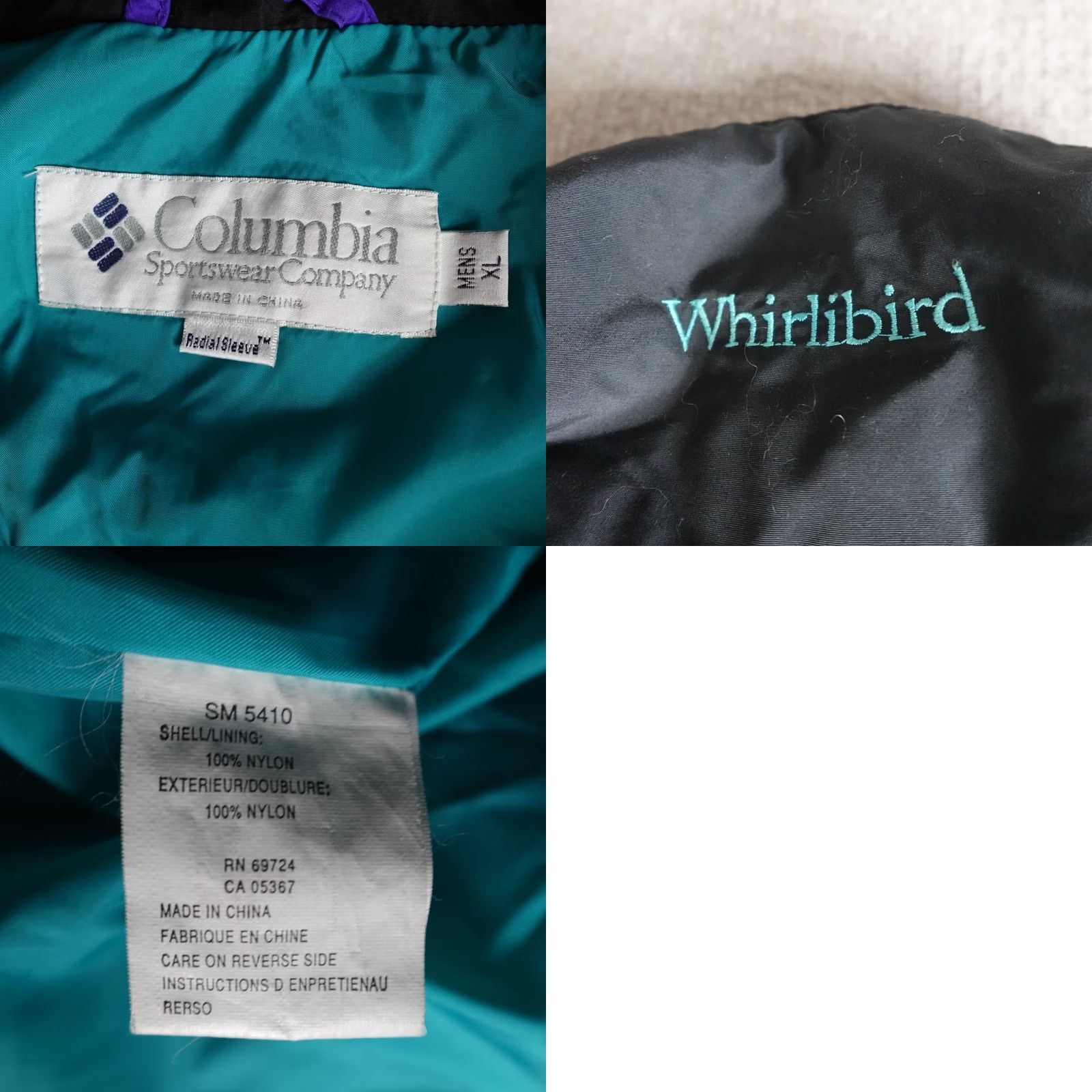 Vintage VINTAGE Columbia Mens Jacket XL Black Full Zip Radial Sleeve Whirlibird Windbreaker Hooded 90s Mens Size US XL / EU 56 / 4 - 8 Thumbnail