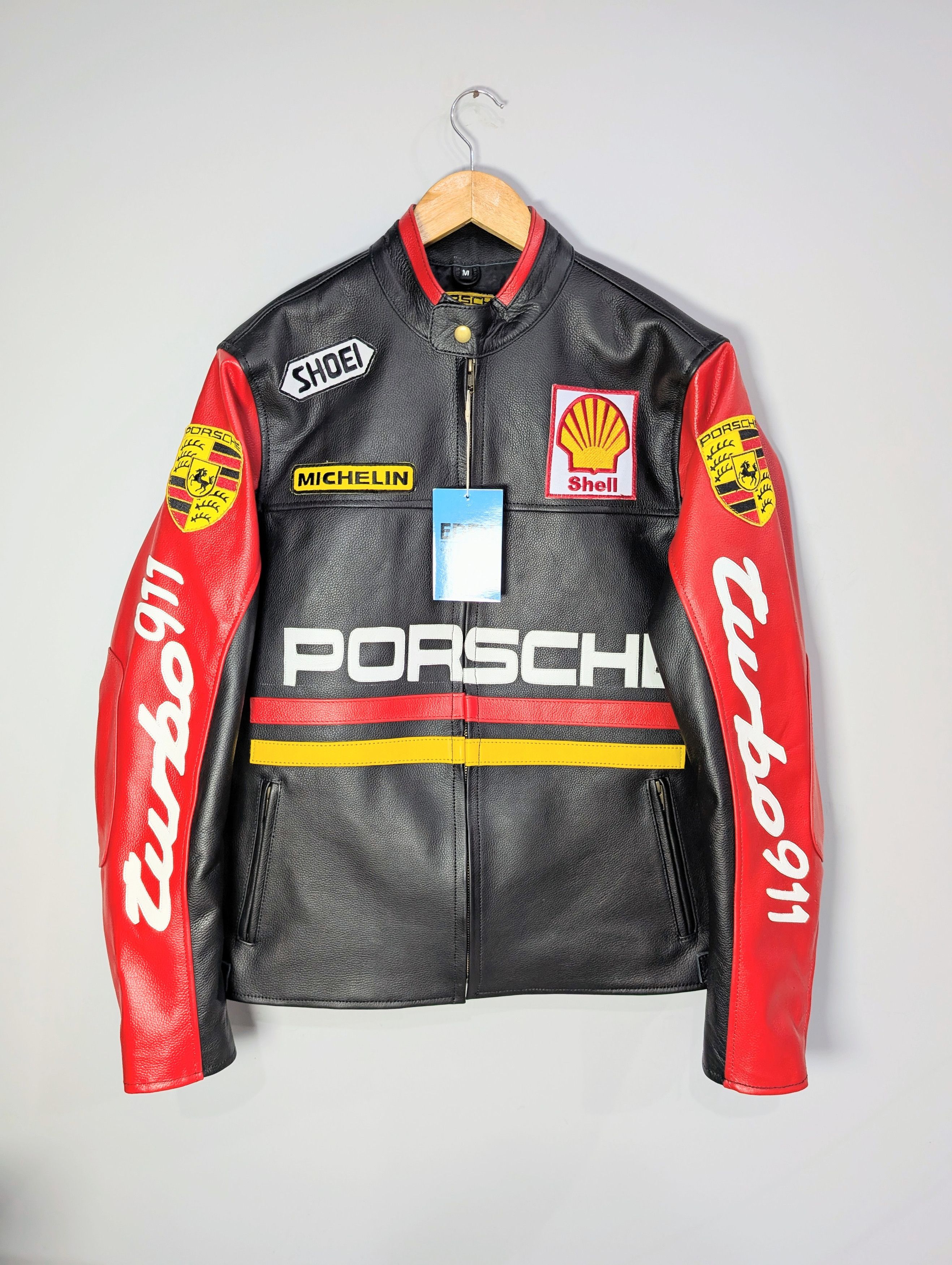 Vintage 🔥Porsche 911 Turbo🔥 RACING LEATHER JACKET STREETWEAR Size L / US 10 / IT 46 - 1 Thumbnail
