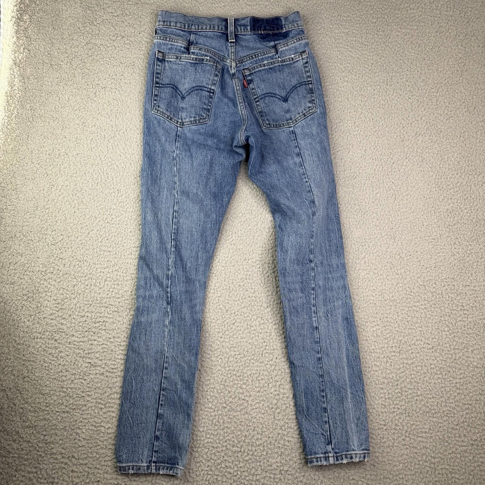 Levi's Women's Levis 501 Skinny Altered Distressed Jeans Sz 24 x 28 Size 24" / US 00 / IT 34 - 8 Thumbnail