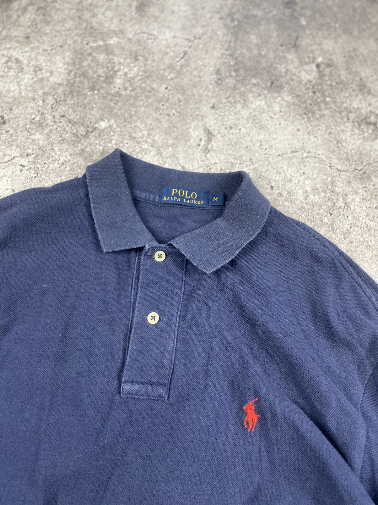 Polo Ralph Lauren × Vintage ☂️VINTAGE POLO RALPH LAUREN RUGBY FADED LONG SLEEVE Size US M / EU 48-50 / 2 - 2 Thumbnail