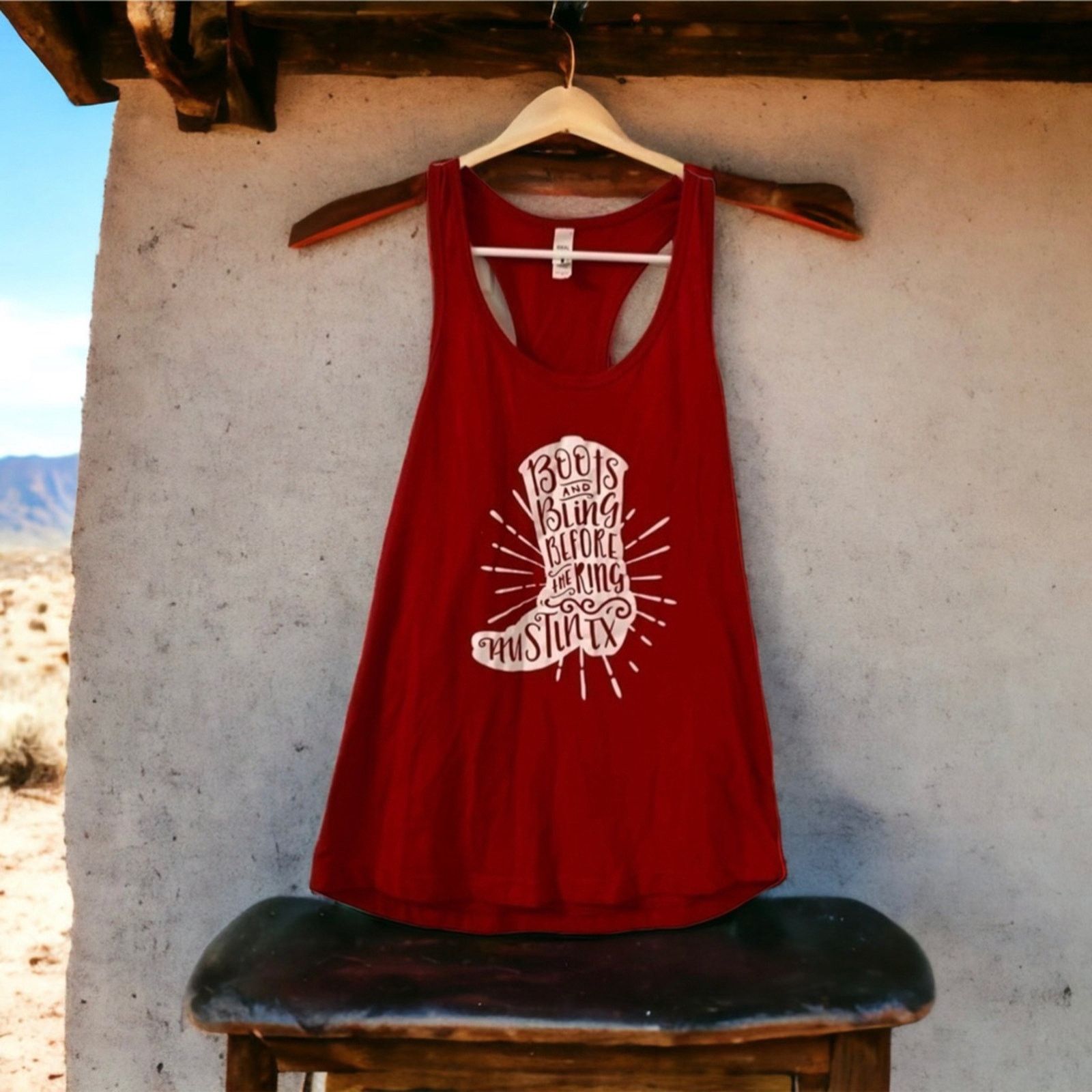 Next Level Apparel Boots & Bling Before The Ring Red White Tank Size Small Size S / US 4 / IT 40 - 1 Thumbnail