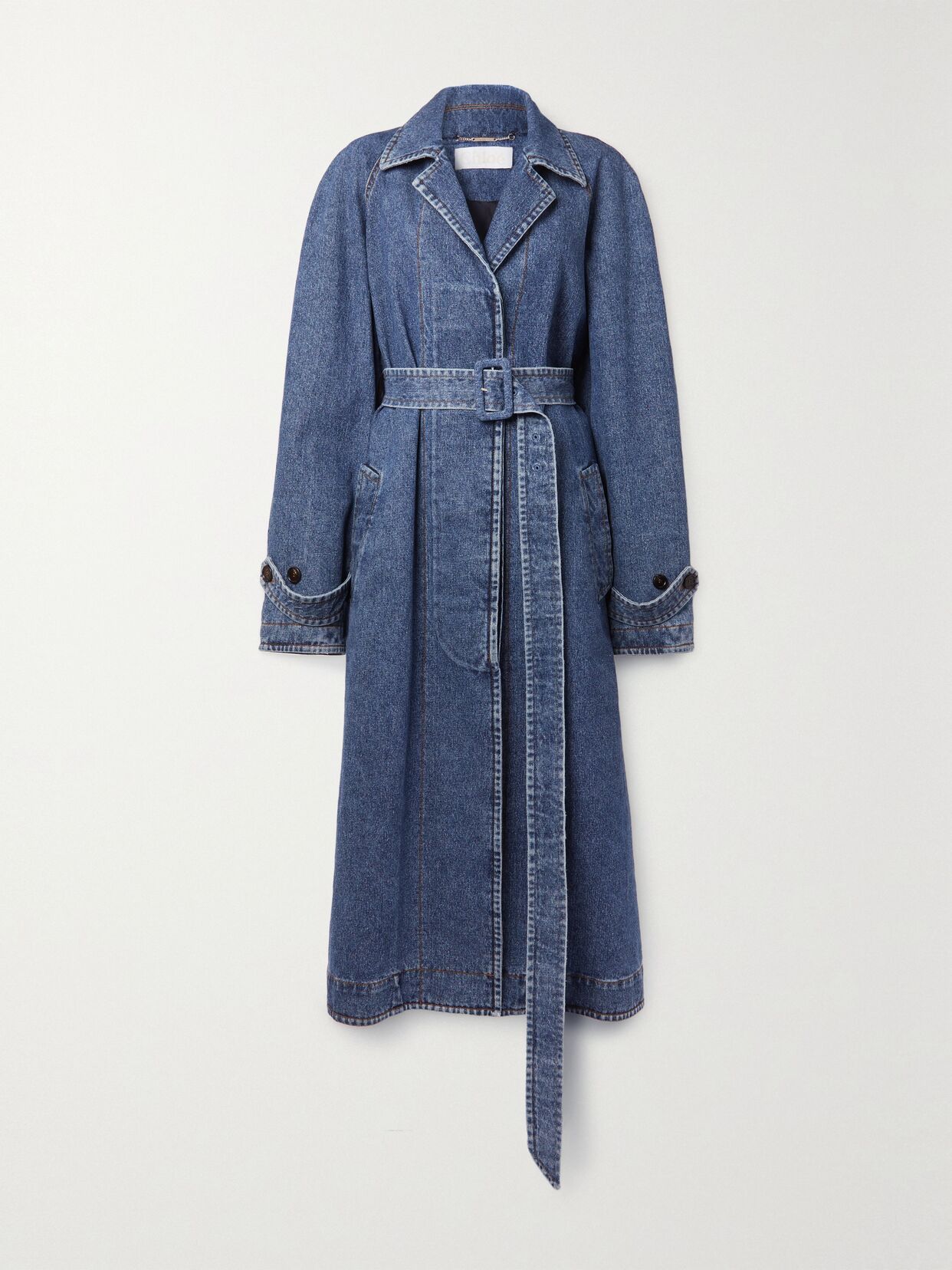 o1loc1c0625 Denim Coat in Dusky Blue