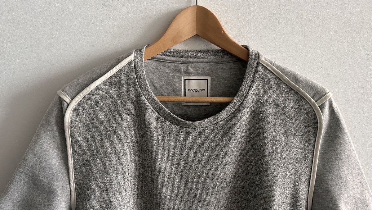 Wooyoungmi Wooyoungmi Grey Mixed Media Sweater Tee Size US M / EU 48-50 / 2 - 1 Thumbnail