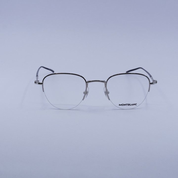 Montblanc Montblanc MB0129O 001 Eyeglasses Silver 49mm Geometric Frame Size ONE SIZE - 2 Thumbnail