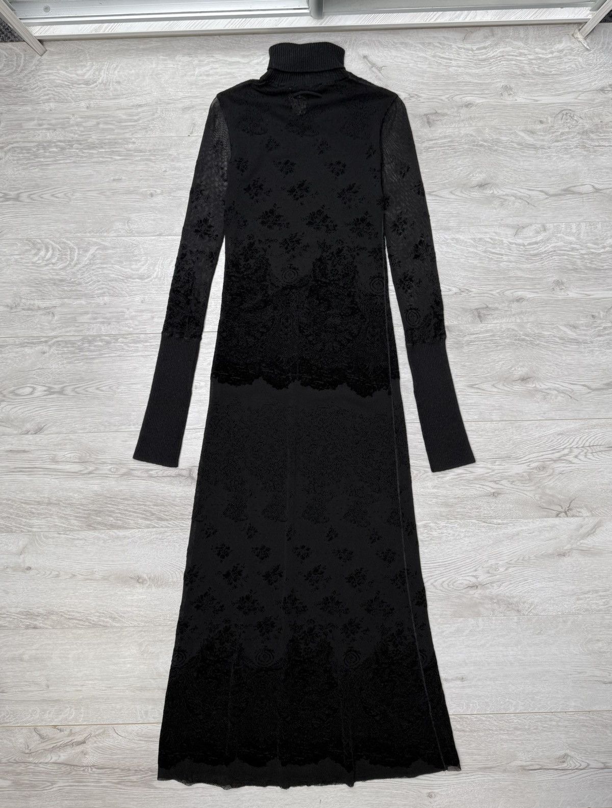 Jean Paul Gaultier Jean Paul Gaultier Sheer Mesh Velvet Pattern Maxi Dress Size S / US 4 / IT 40 - 13 Thumbnail