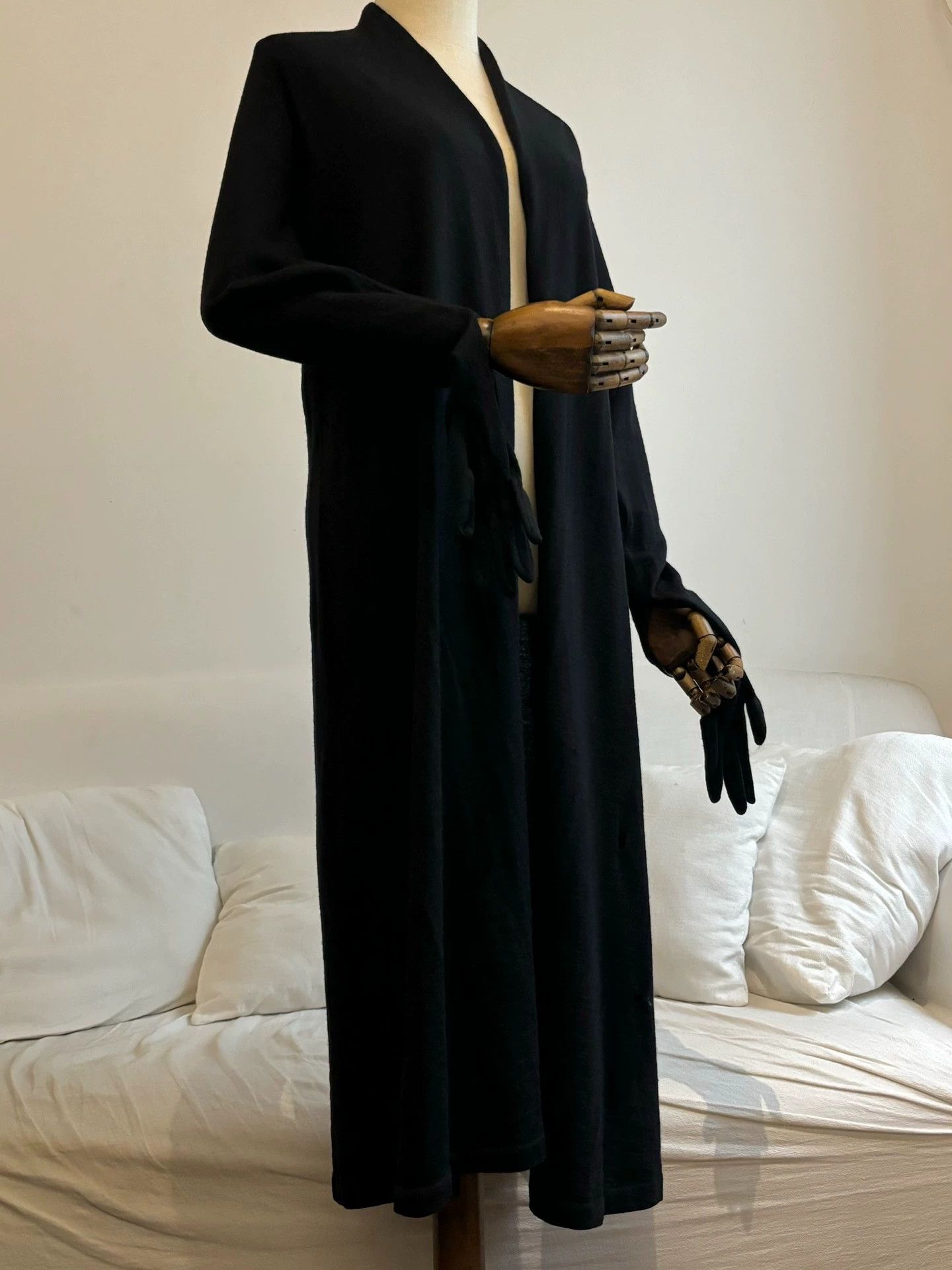 Yohji Yamamoto Yohji Yamamoto 80S Femme Gloves Coat Black M Size US M / EU 48-50 / 2 - 2 Thumbnail