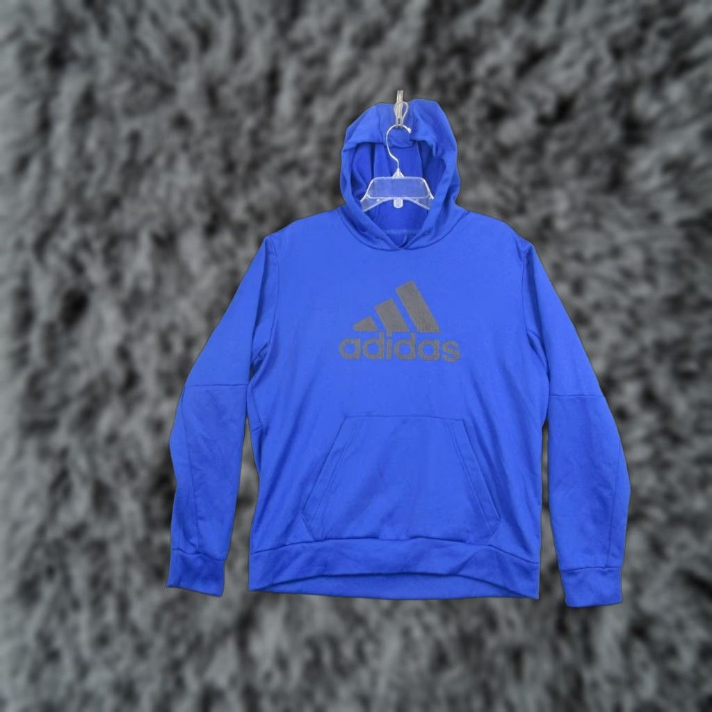 Adidas Adidas Hoodie Mens Large Blue Pullover Fleece Sweatshirt Graphic Print Logo GK7388 Size US L / EU 52-54 / 3 - 1 Thumbnail