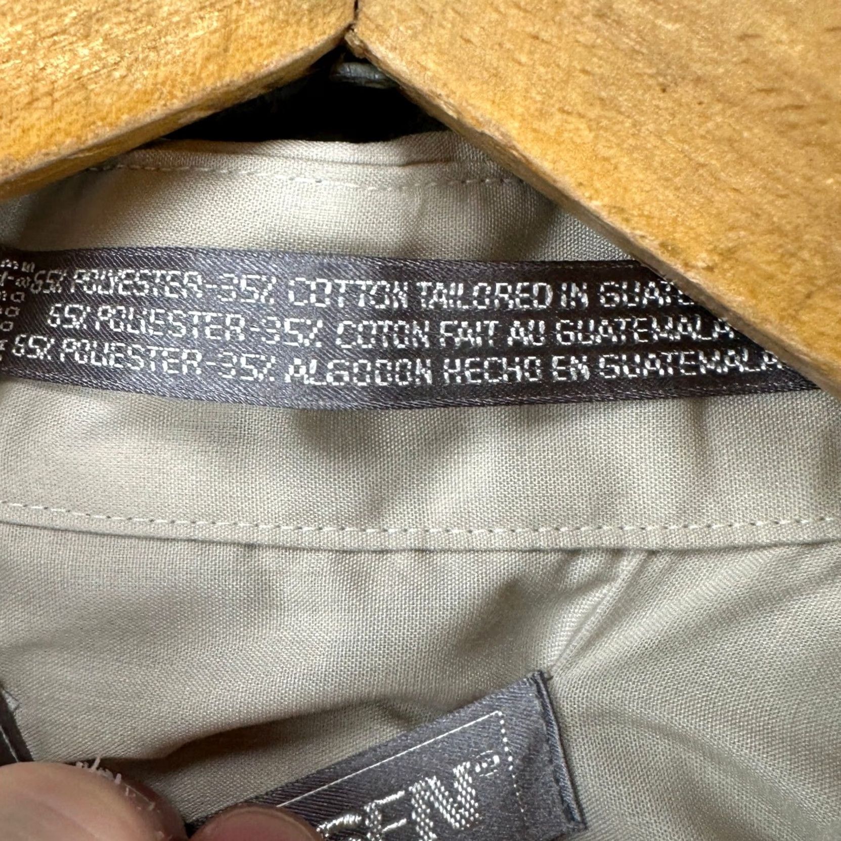 Van Heusen VINTAGE Van Heusen Mens Dress Shirt 17 Beige Button Up Half Sleeve Pocket NEW Shirt Mens 17 Beige Pocket VINTAGE Size 46R - 5 Thumbnail