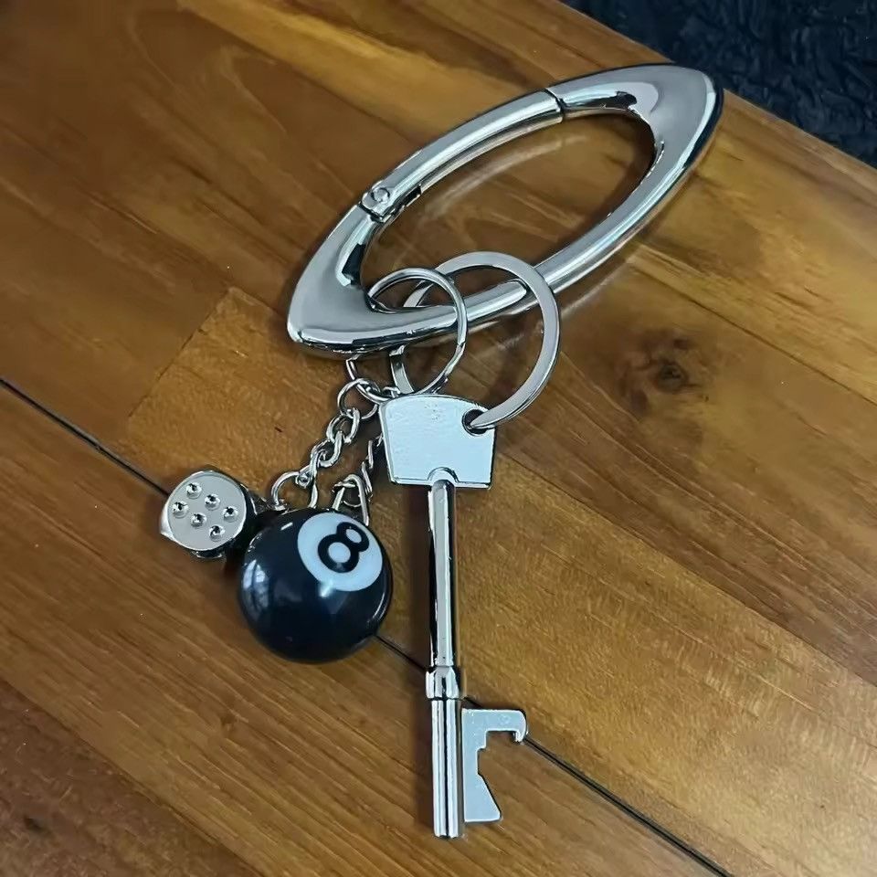 Other Black No 8 Billiard Lucky Dice Bottle Opener Keychain Size ONE SIZE - 1 Thumbnail