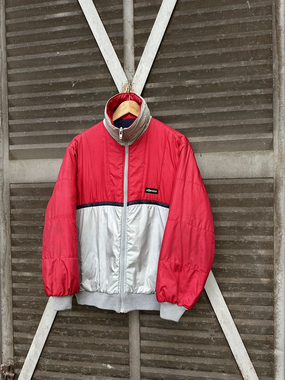 Ellesse 👹Vintage Ellesse Reversible Light Puffer Bomber Jacket Size US M / EU 48-50 / 2 - 2 Thumbnail