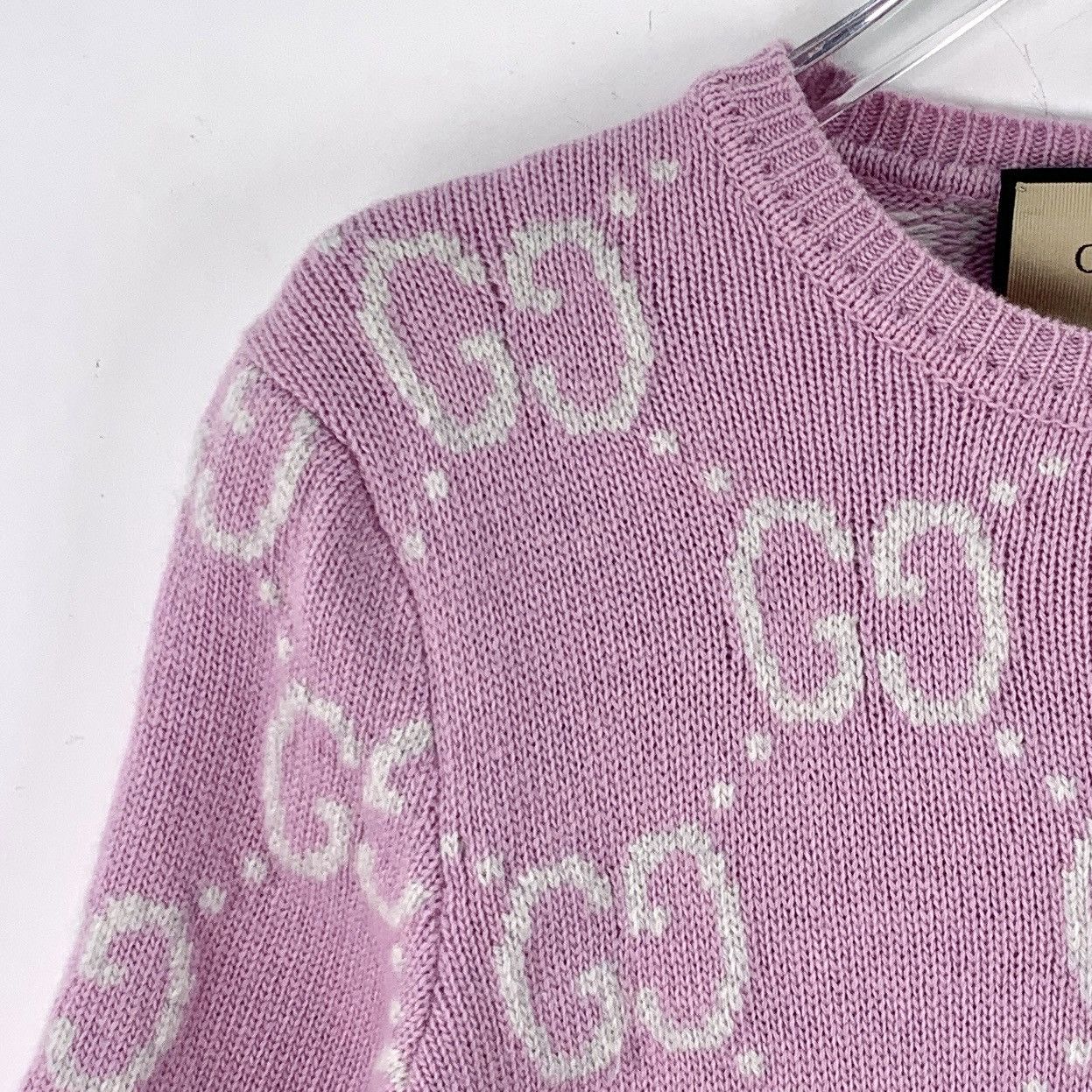 Gucci Gucci Allover Logo Jacquard Wool Short Sleeve Knit Top K26WX Size XS / US 0-2 / IT 36-38 - 3 Thumbnail