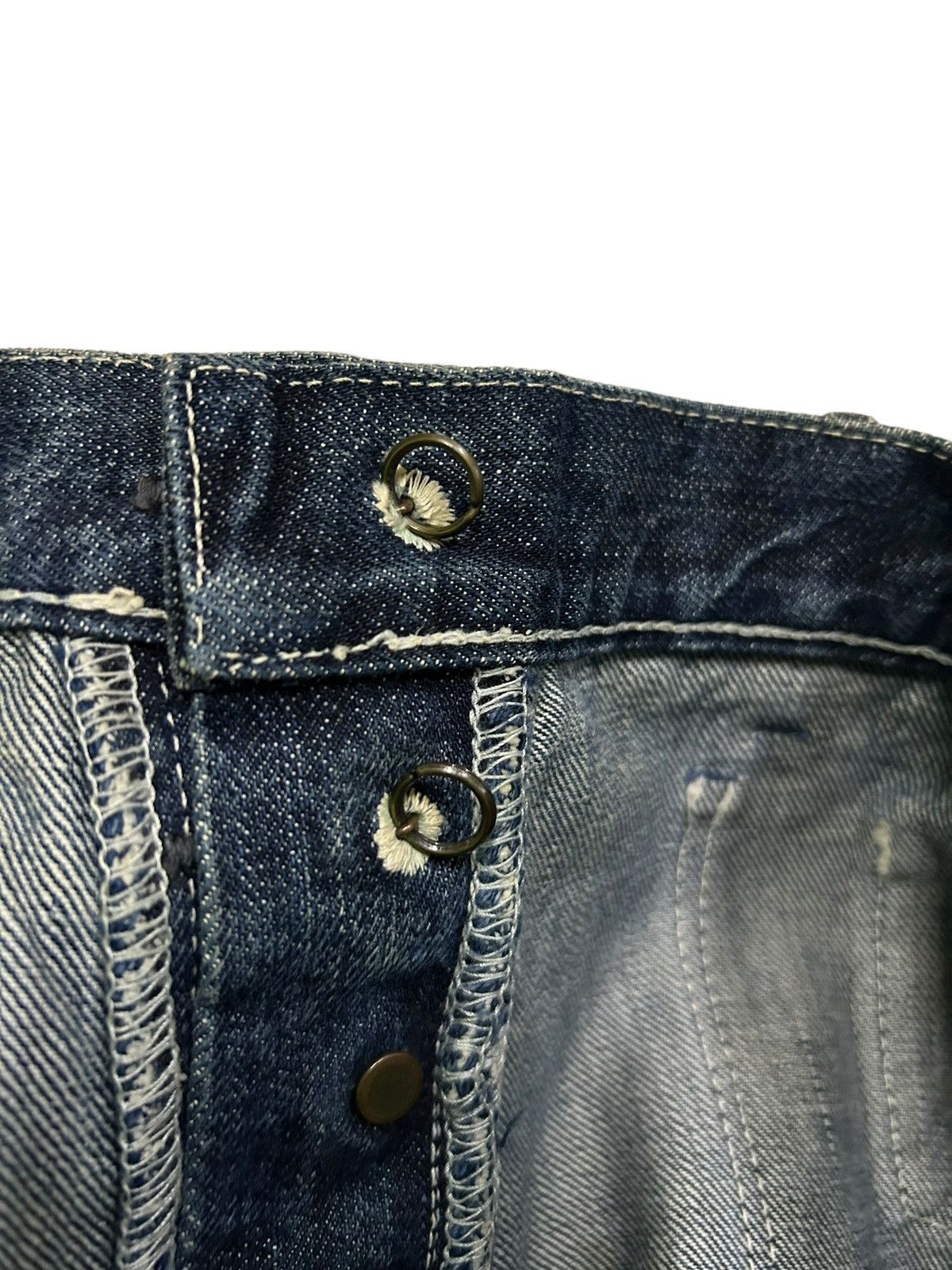 Kapital × Kapital Kountry KAPITAL FLARE SELVEDGE BUCKLE BACK DISTRESSED DENIM ☠️☠️🎌 Size US 31 - 18 Thumbnail