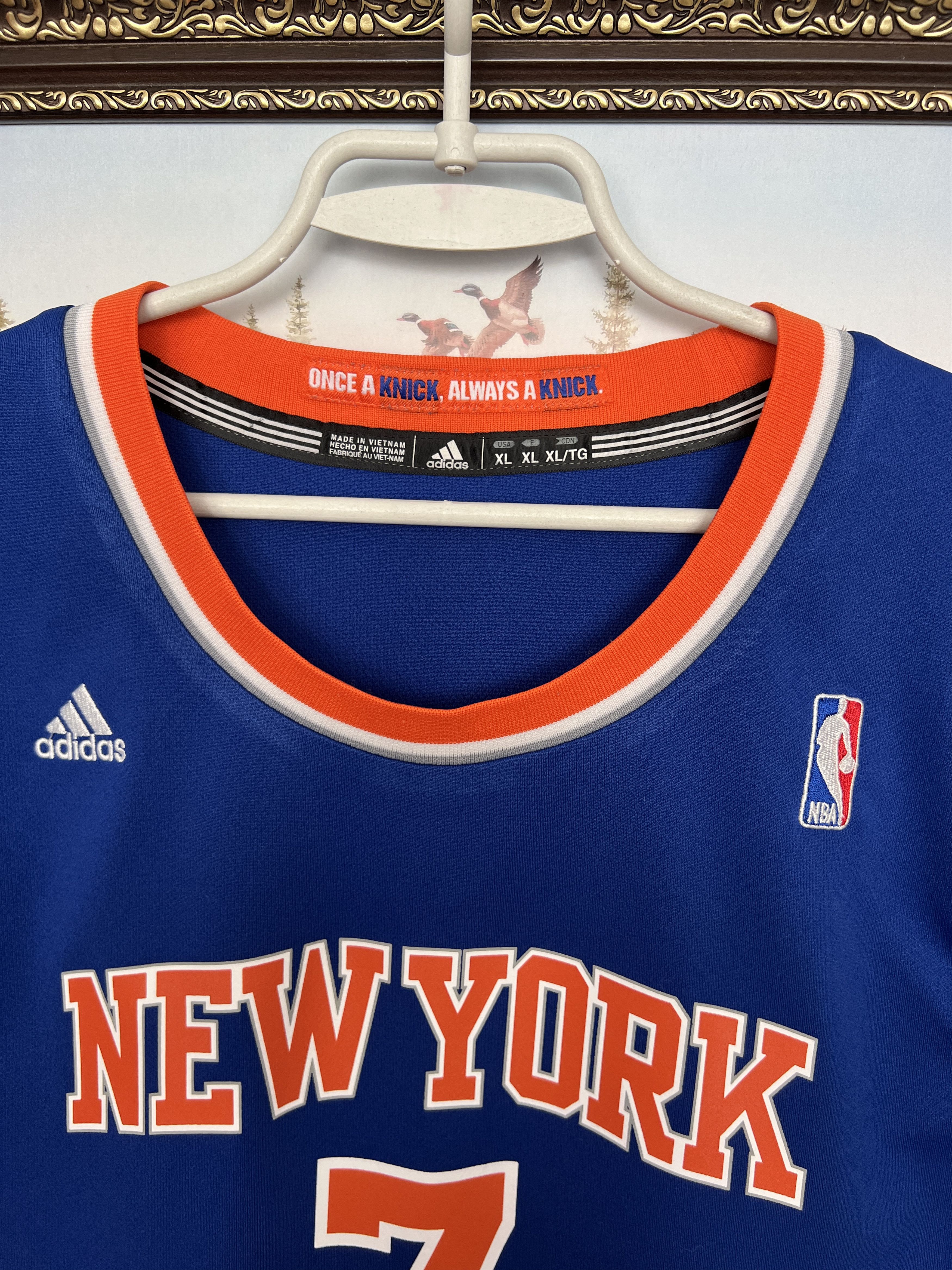Champion Vintage Adidas New York Knicks #7 Anthony NBA Jersey Blue Size US XL / EU 56 / 4 - 7 Thumbnail