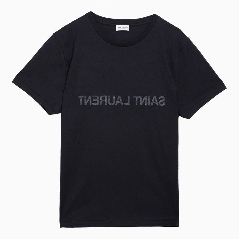 image of Saint Laurent Paris Saint Laurent Blue Cotton Crew-Neck T-Shirt, Men's (Size XL)