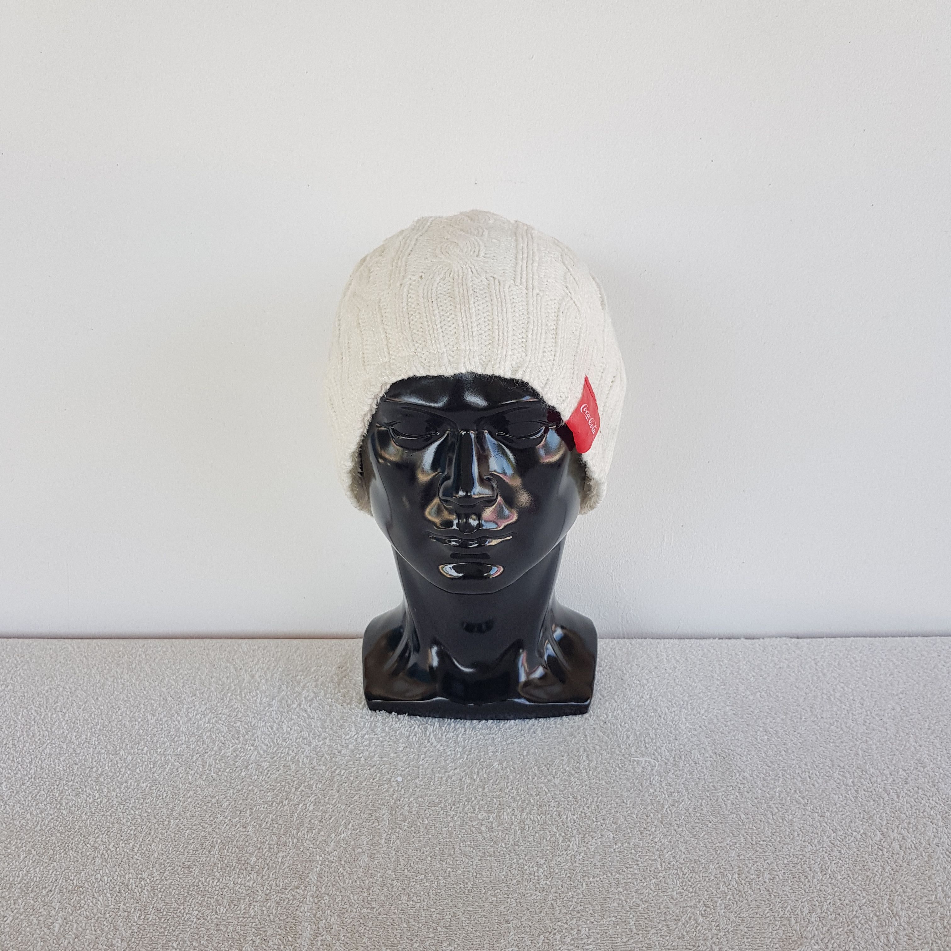 Coca Cola NWT Vintage Coca Cola Beanie Coke Cable Knit Snow Caps Hats Size ONE SIZE - 2 Thumbnail