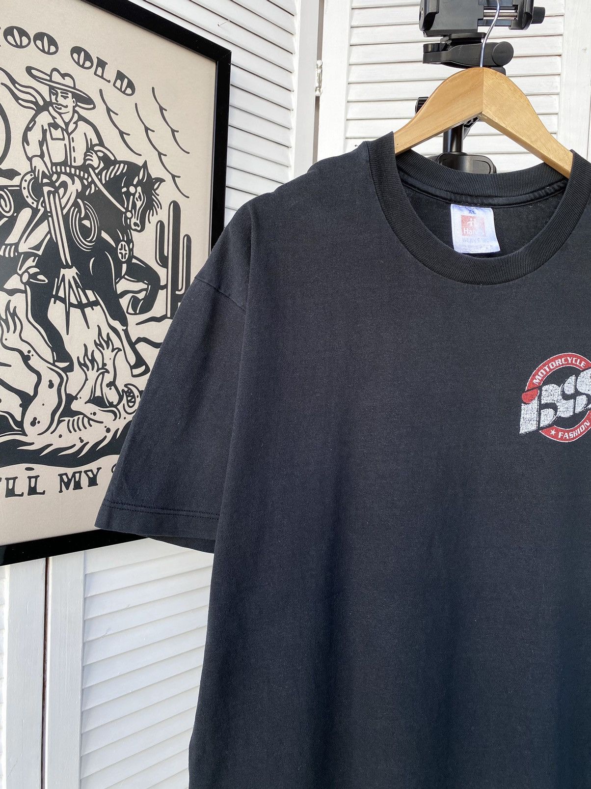 Hanes × Vintage Vintage IXS Motorcycle Faded Style Tee Shirt Size US XL / EU 56 / 4 - 3 Thumbnail