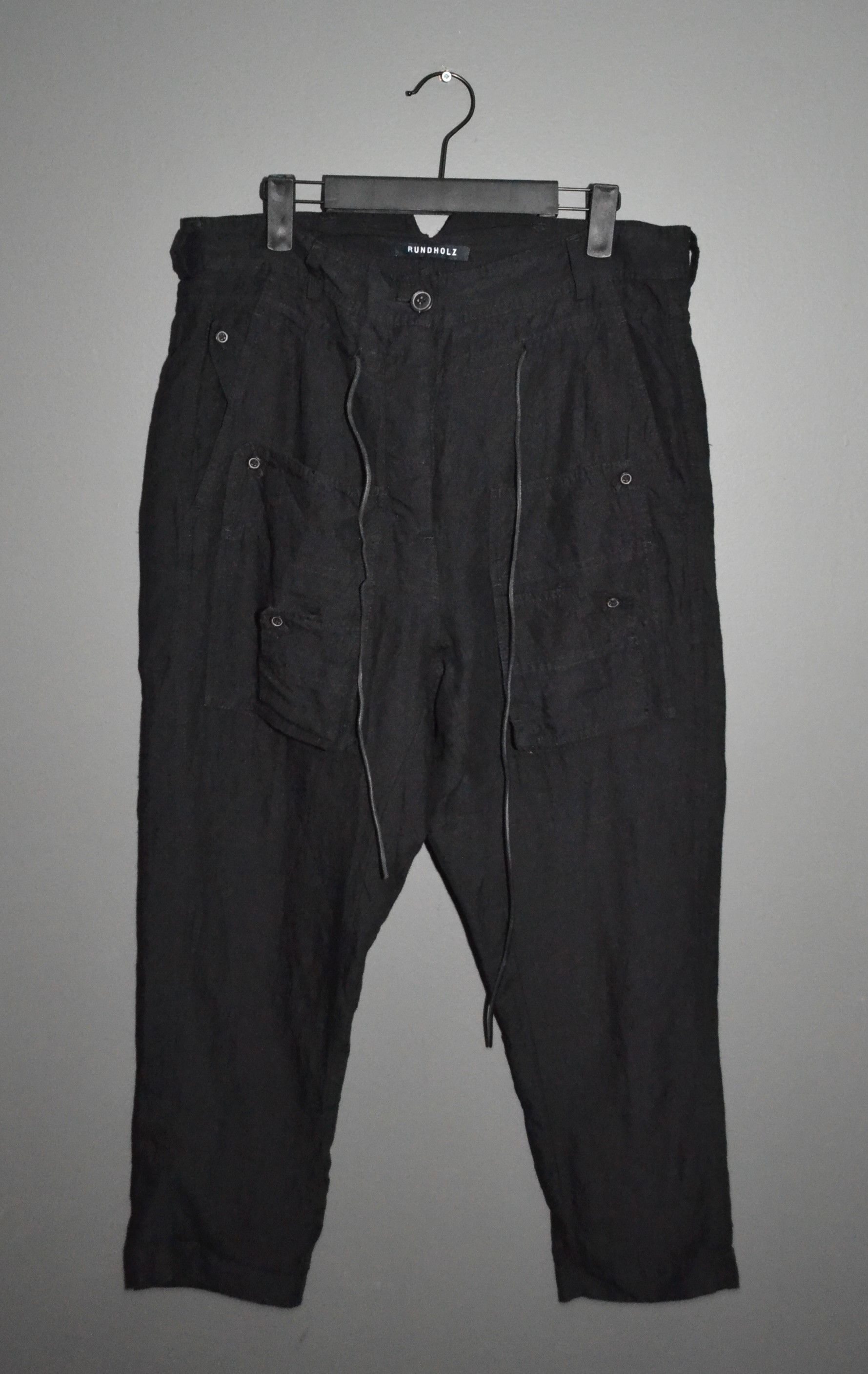 Rundholz Rundholz Low Drop Crotch Tapered Multipocket Linen Pants S Size 30" / US 8 / IT 44 - 2 Thumbnail