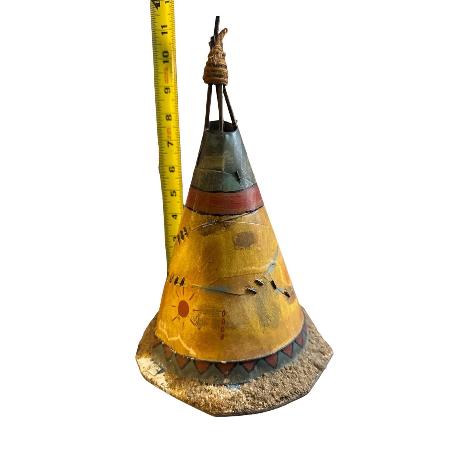 The Unbranded Brand Hand-Painted Native American Teepee Figurine with Sand Base Size ONE SIZE - 2 Thumbnail